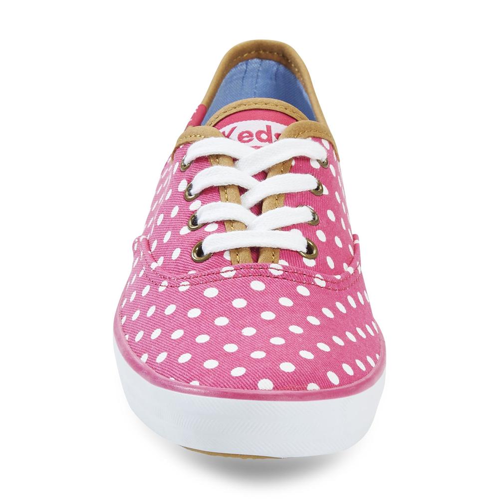 Keds Women's Champion Pink/White Polka Dots Lace-Up Sneaker