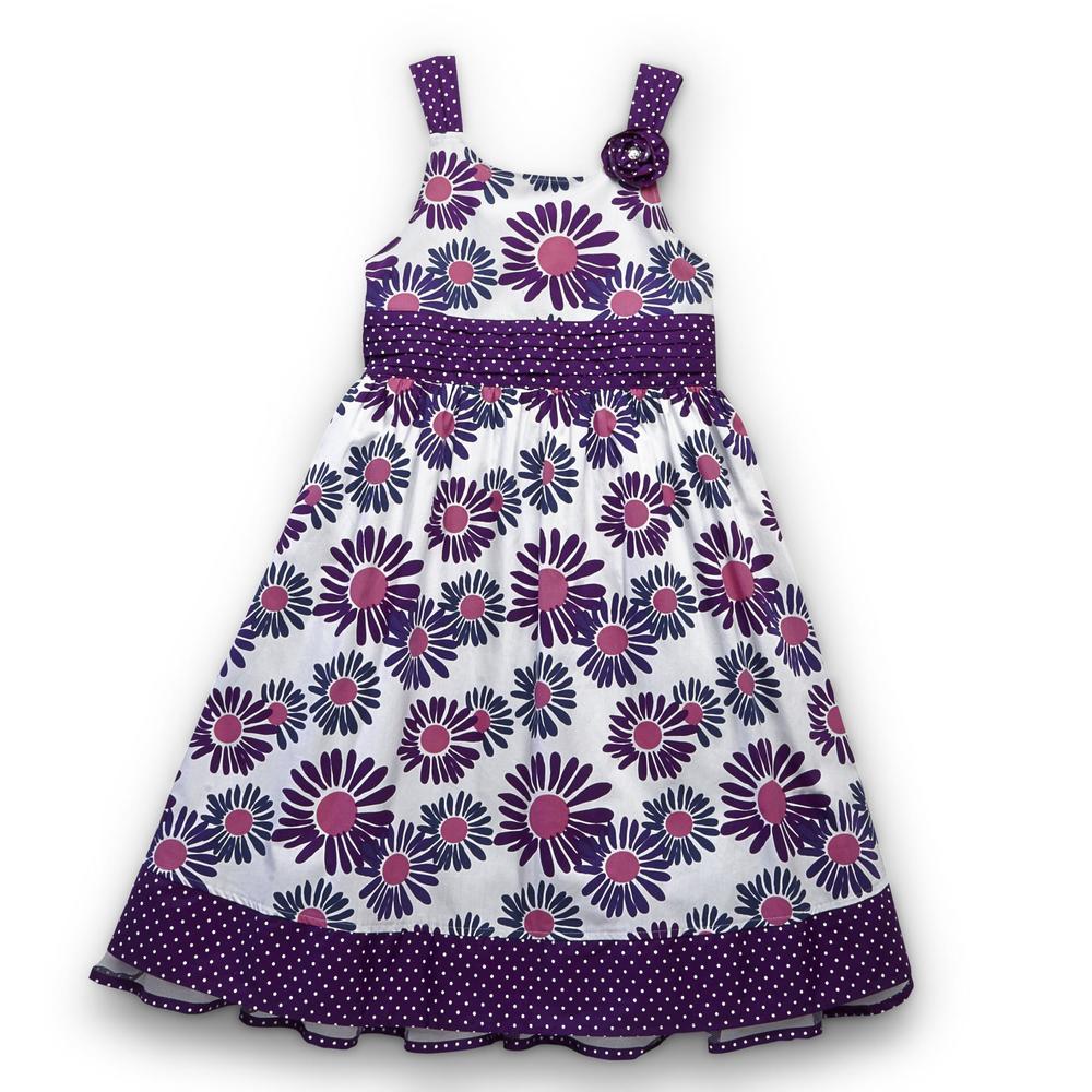SWAK Girl's Shutter-Pleated Party Dress - Floral