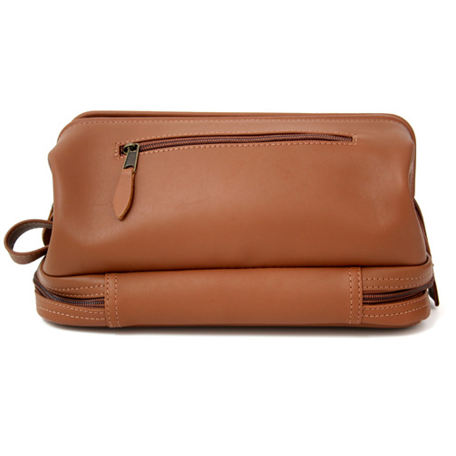 Royce Leather Toiletry Bag And Zippered Bottom Compartment