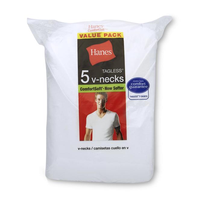 Hanes Men's VNeck Tshirt White 5 pack