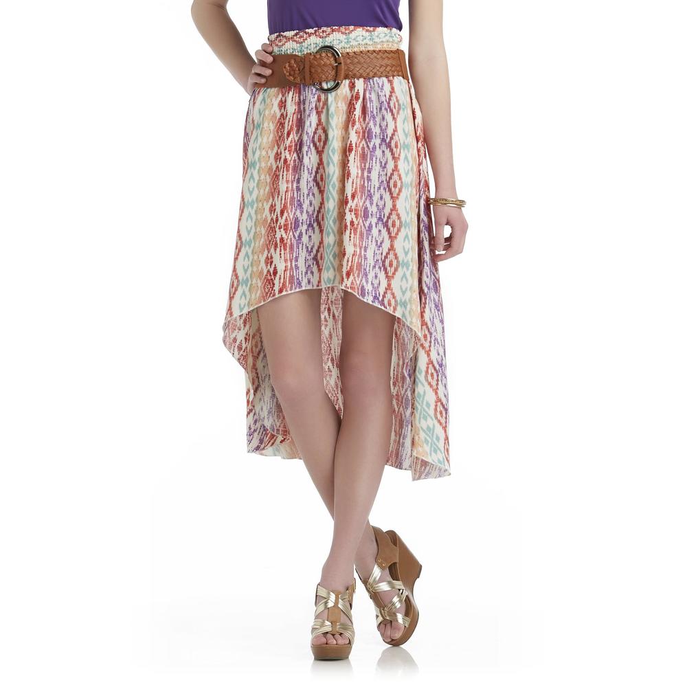 Bongo Junior's Sizzler Belted High-Low Skirt - Paisley