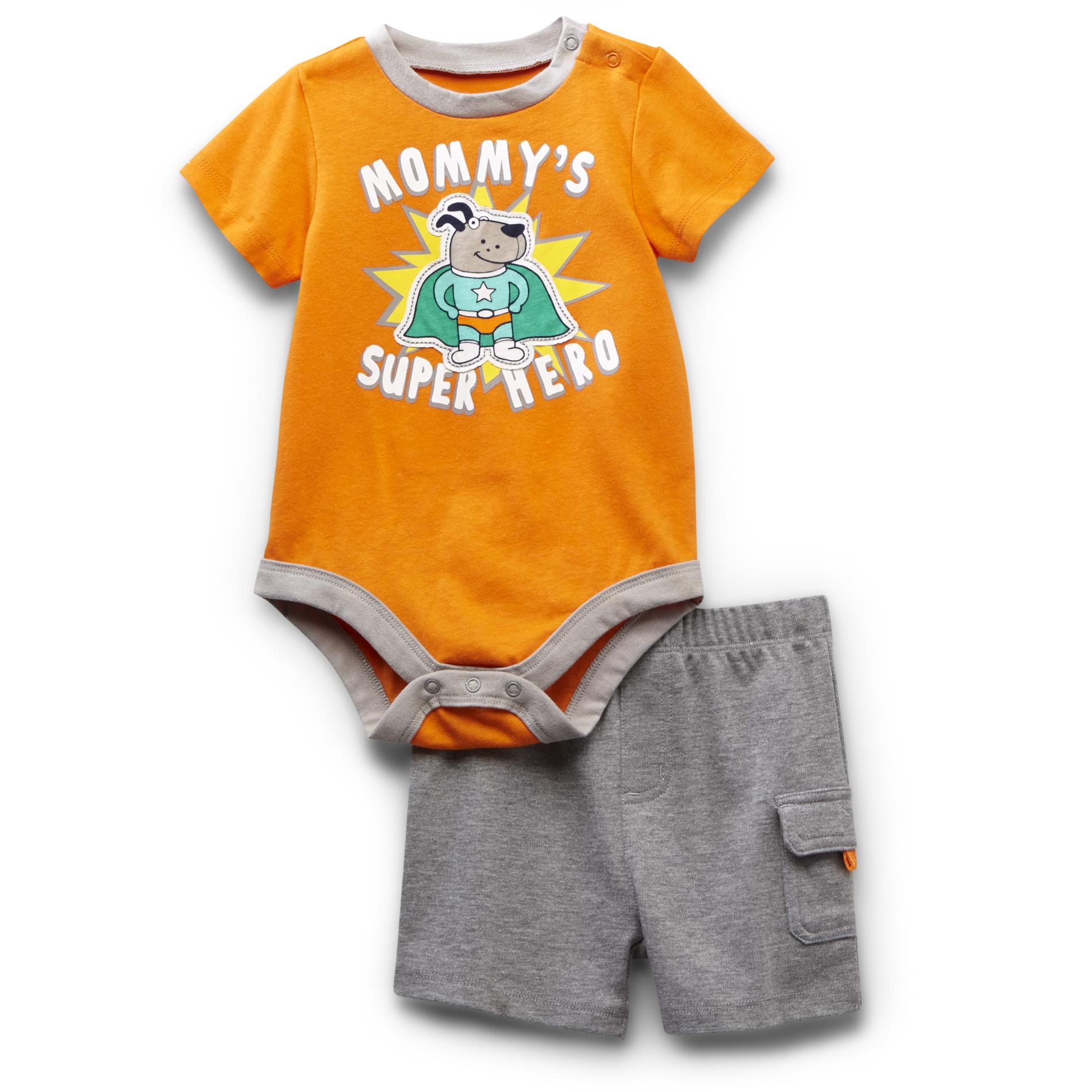 Small Wonders Newborn Boy's Bodysuit & Pants - Mommy's Super Hero