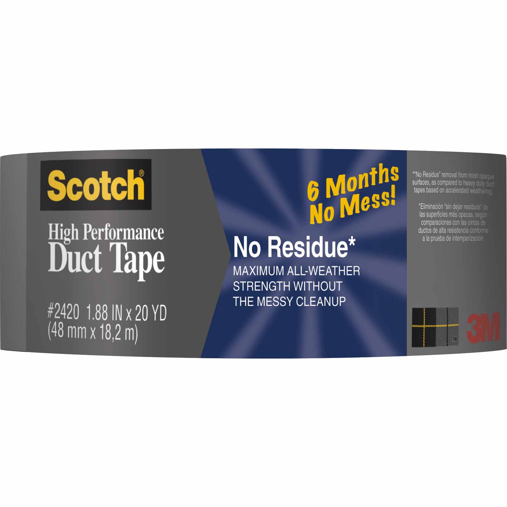 Scotch No Residue Tough Duct Tape, 1.88 in. x 20 yards