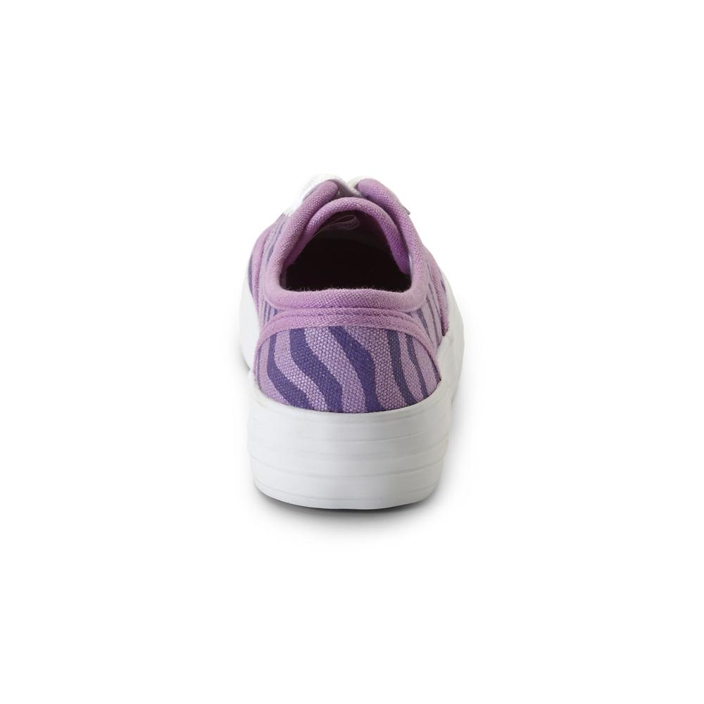Bongo Girl's Cameo Purple Canvas Sneaker - Zebra Striped