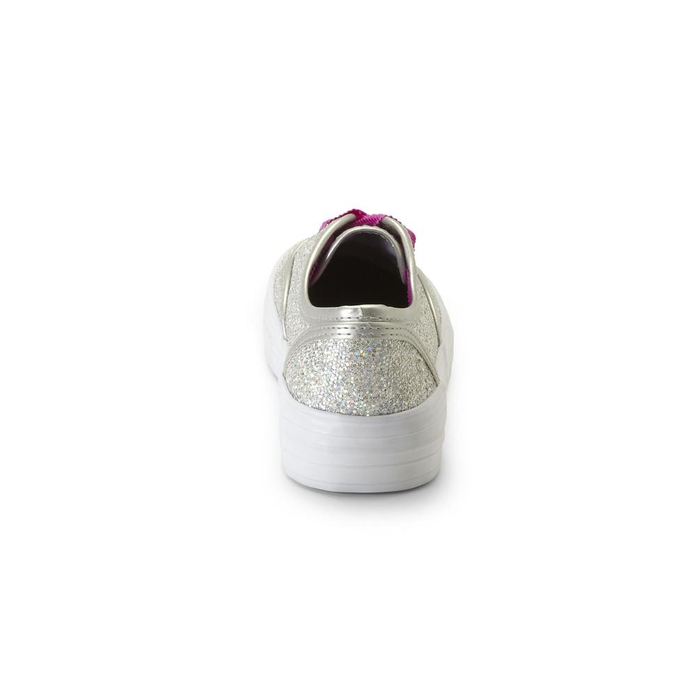Bongo Girl's Cameo Silver Canvas Sneaker - Glitter