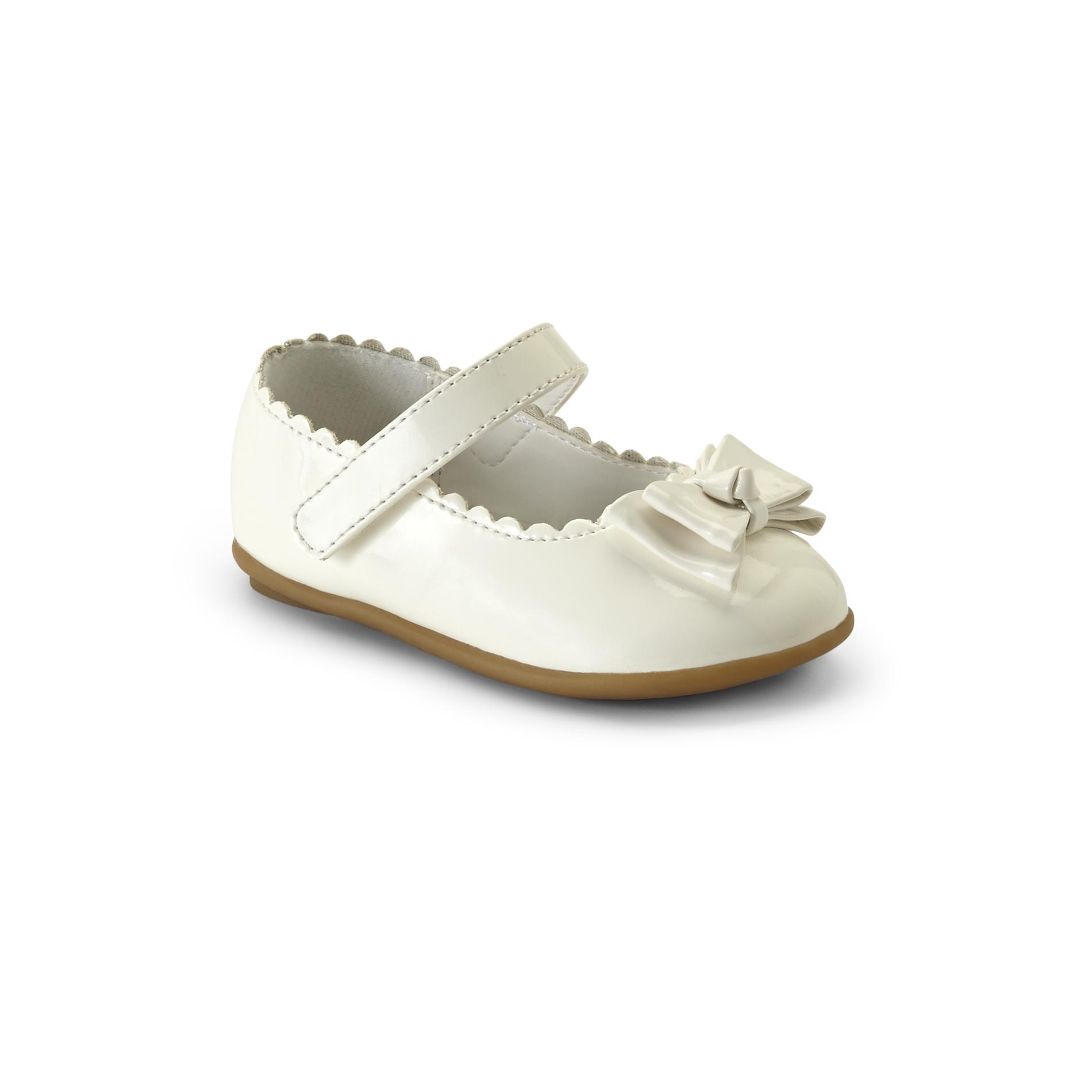 WonderKids Baby Girl's Cale White Faux Leather Mary Jane