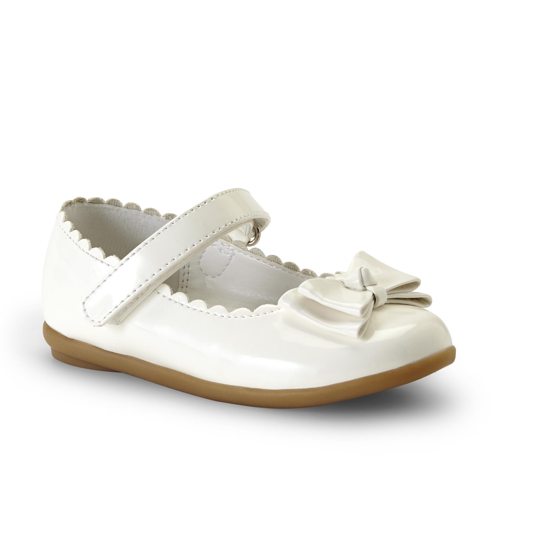 WonderKids Toddler Girl's Cale White Faux Leather Mary Jane