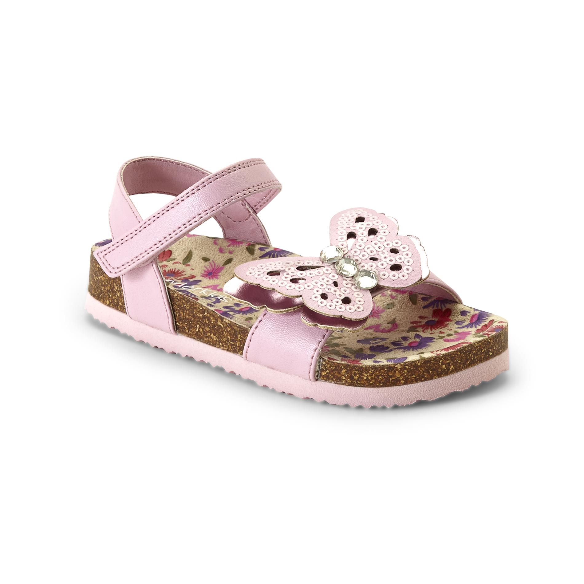 WonderKids Toddler Girl's Corky Butterfly Pink Synthetic Leather Sandal