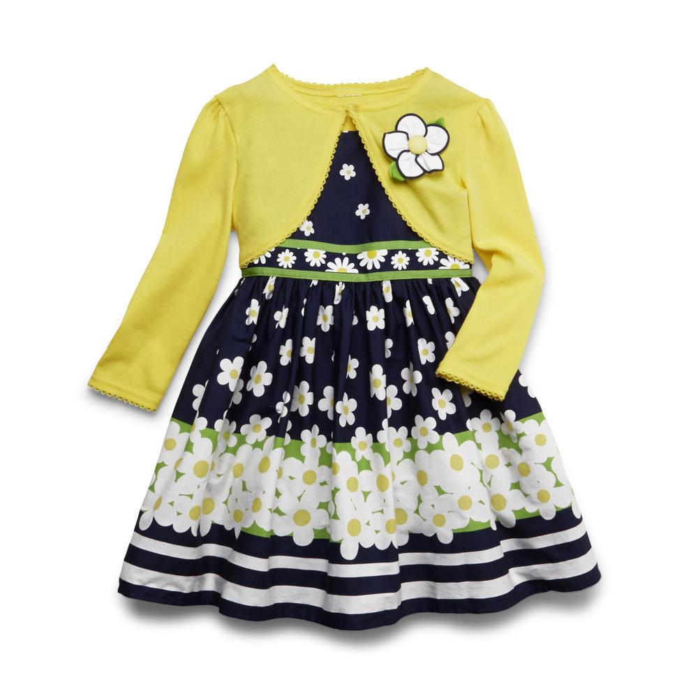 Youngland Infant & Toddler Girl's Dress & Shrug - Daisy Print