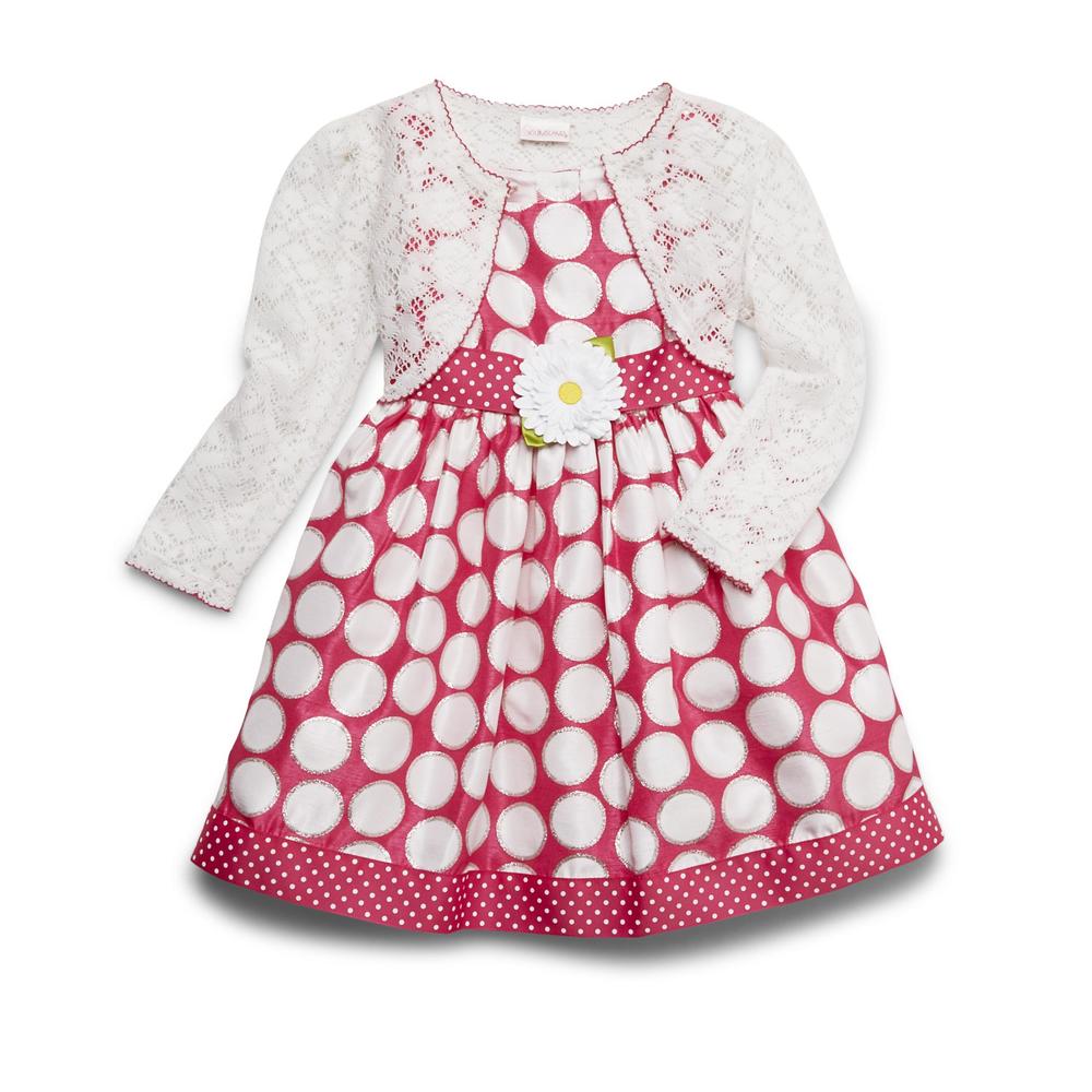 Youngland Infant & Toddler Girl's Dress & Shrug - Dotted