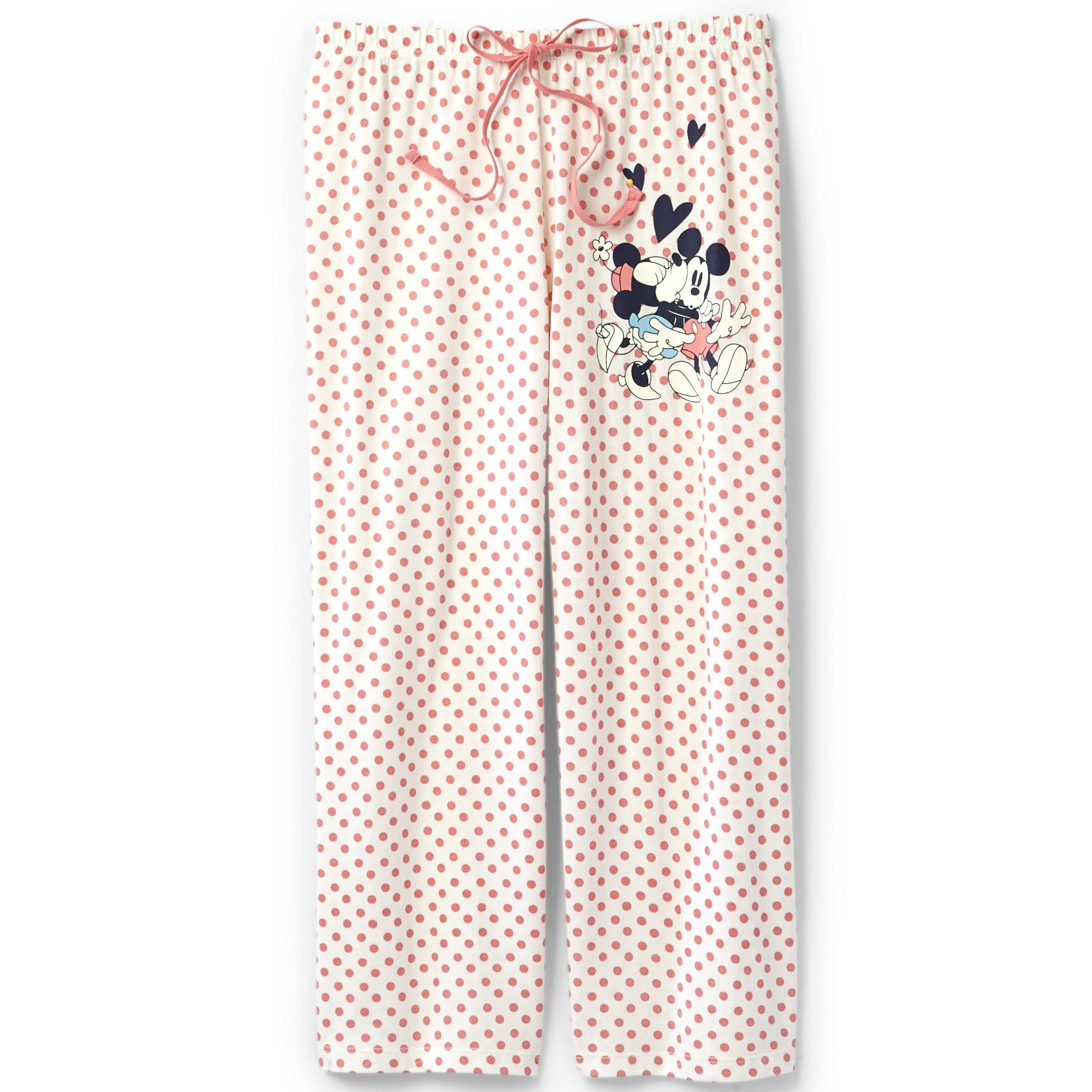 Disney Women's Cropped Pajama Pants - Polka Dots
