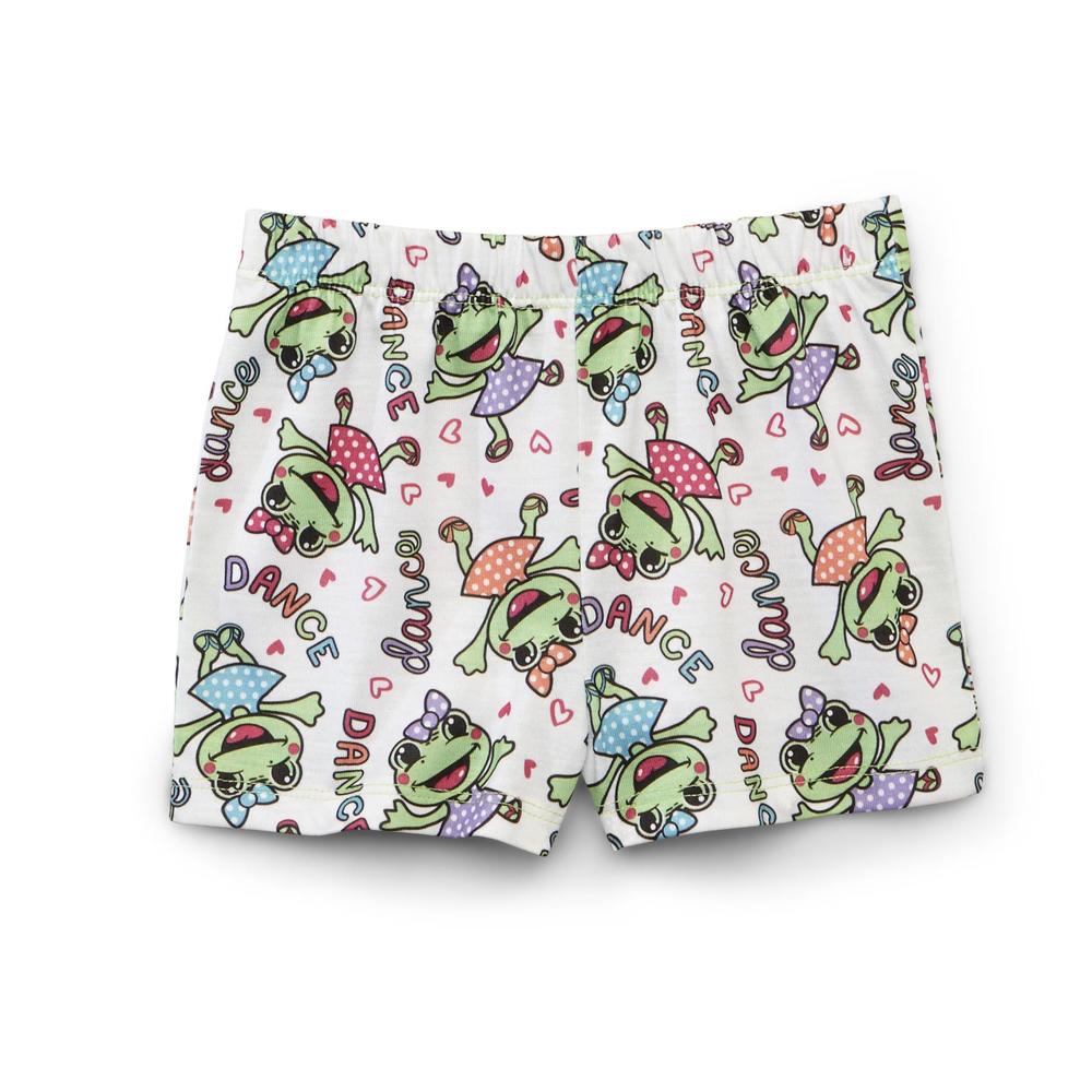 Joe Boxer Infant & Toddler Girl's Cap Sleeve Pajama Top & Shorts - Dancing Frog
