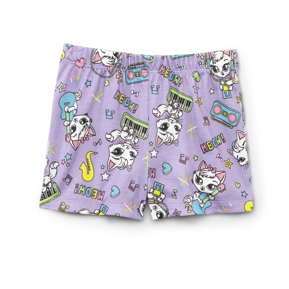 Joe Boxer Infant & Toddler Girl's Cap Sleeve Pajama Top & Shorts - Musical Cat