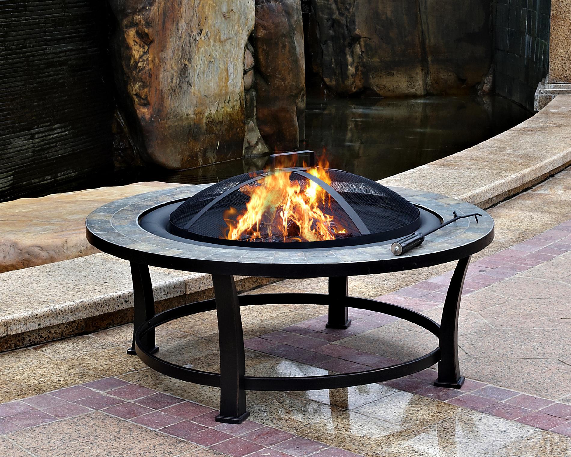 Garden Oasis Ftb 51216 40 Round Slate Top Fire Pit Table
