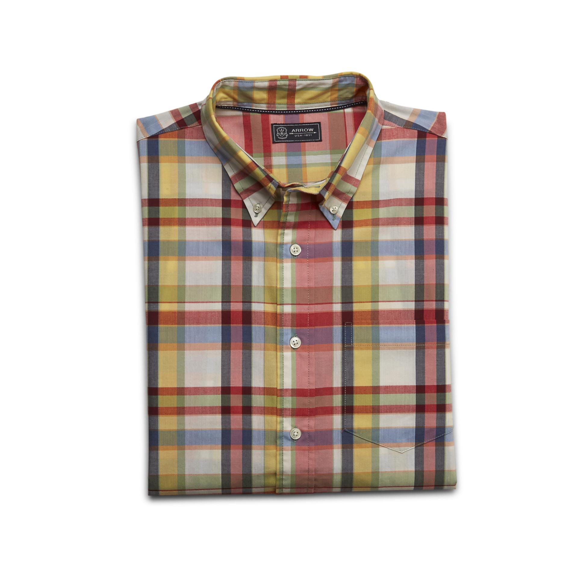 Arrow Men's Button-Front Shirt - Madras Plaid
