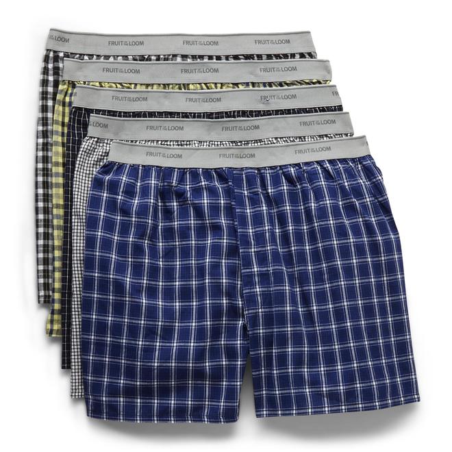 Fruit of the Loom Men’s Underwear Package of 5 Expandable Waist Boxer ...