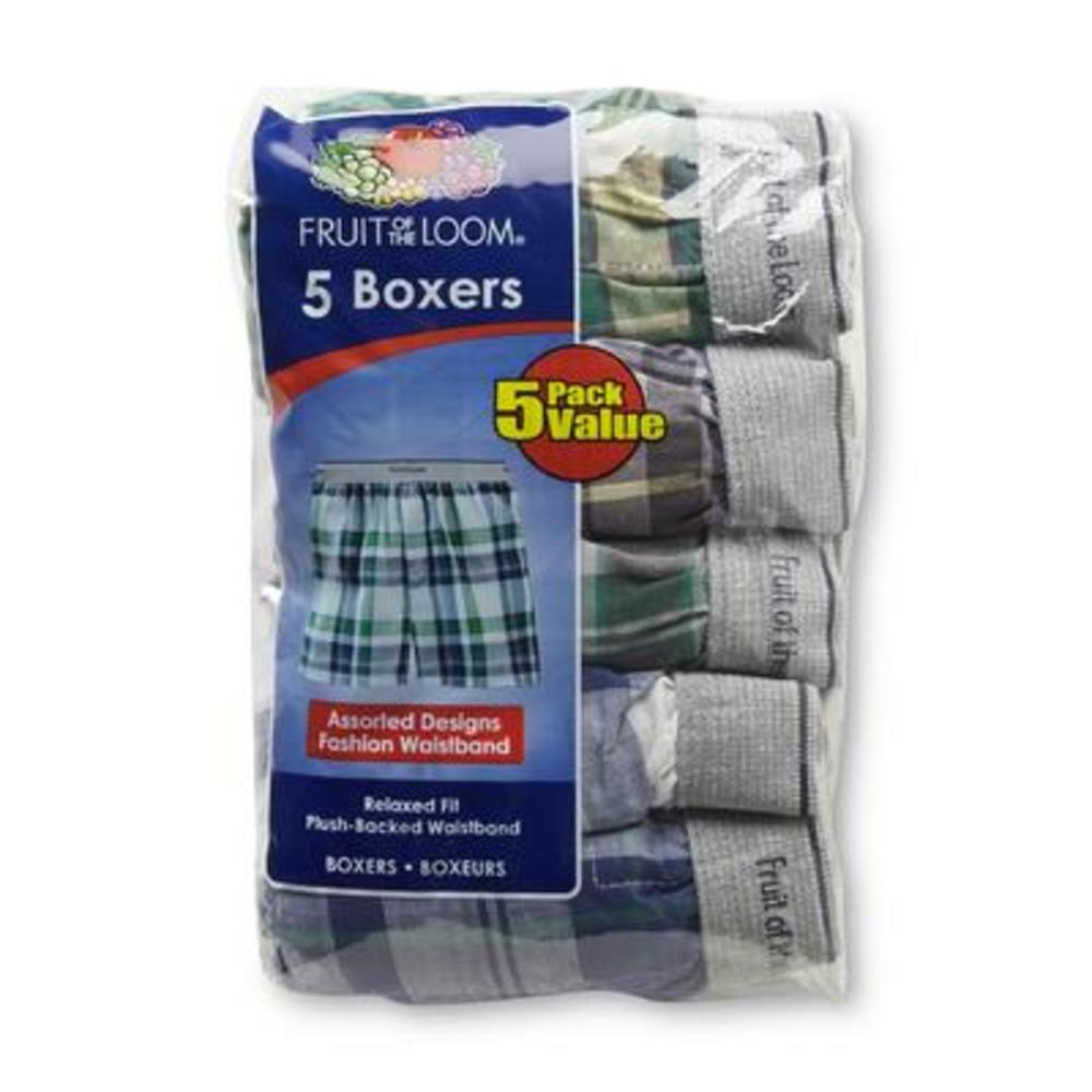 Fruit of the Loom Boys' 5 Pack Exposed Waistband Boxer