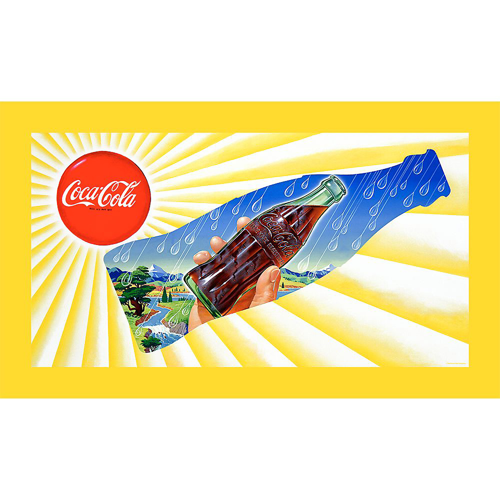 Trademark Global 15x28 inches Sun & Rain Coke Bottle