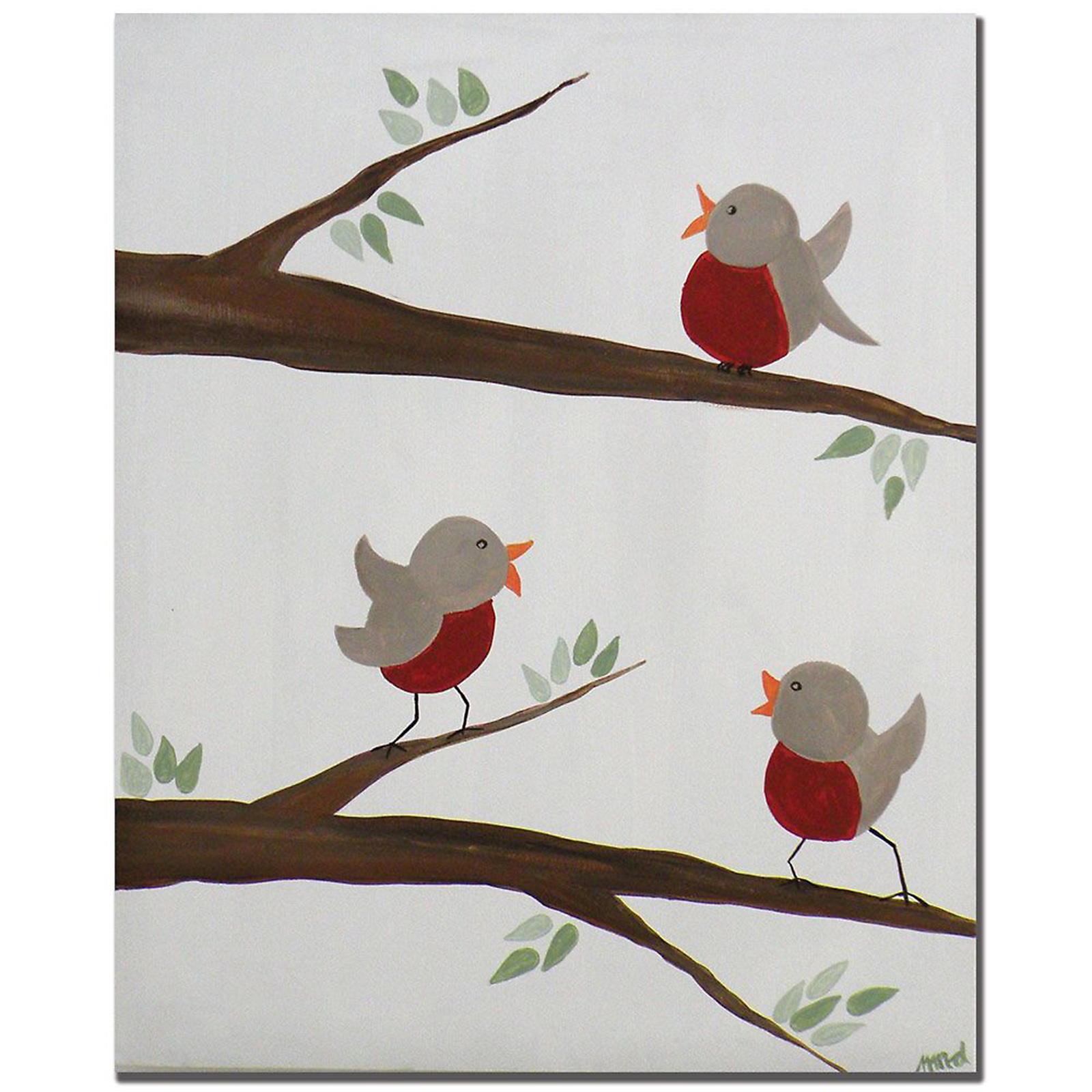 Trademark Global Nicole Dietz 'Red Robins III' 26" x 32" Canvas Art