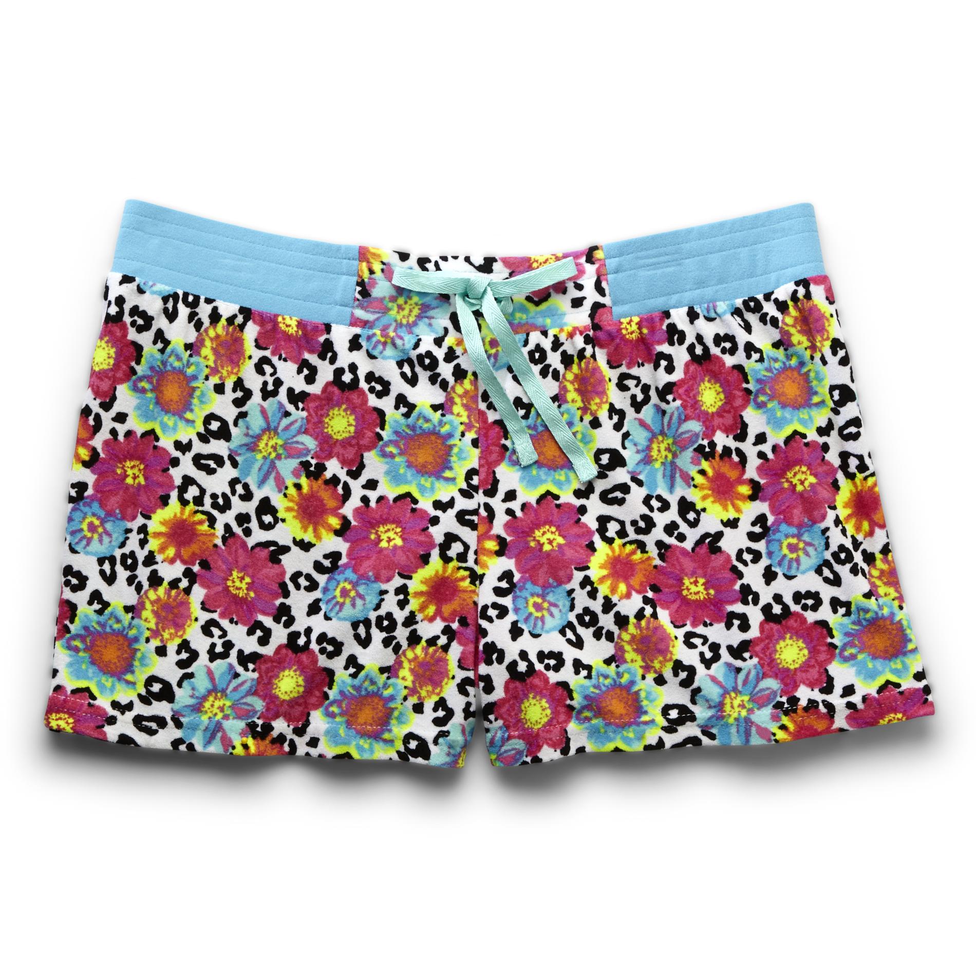 Joe Boxer Women's Microterry Pajama Shorts - Leopard Print