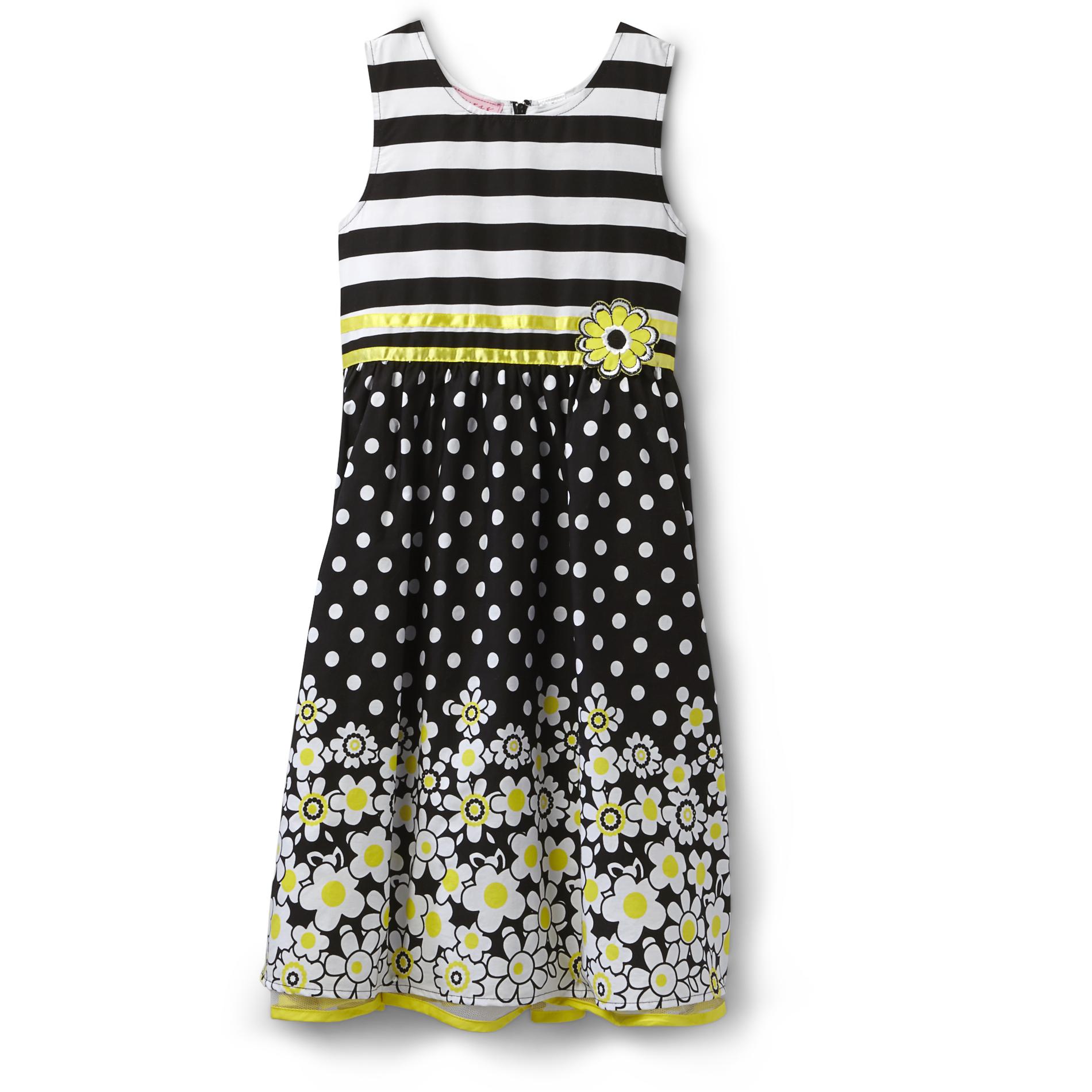SWAK Girl's Sleeveless Party Dress - Floral Print