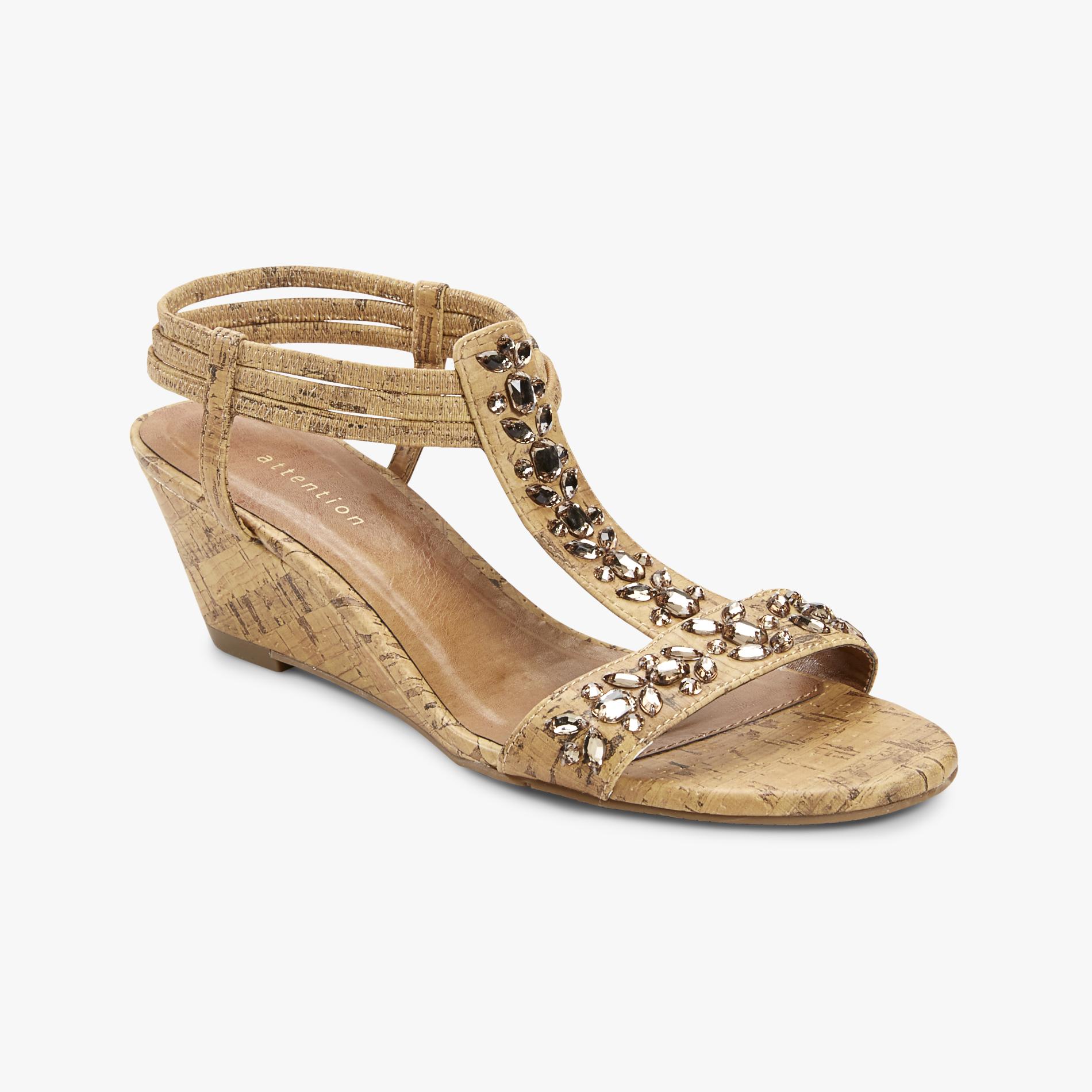 Attention Women's Alanna Natural Cork-Look Wedge