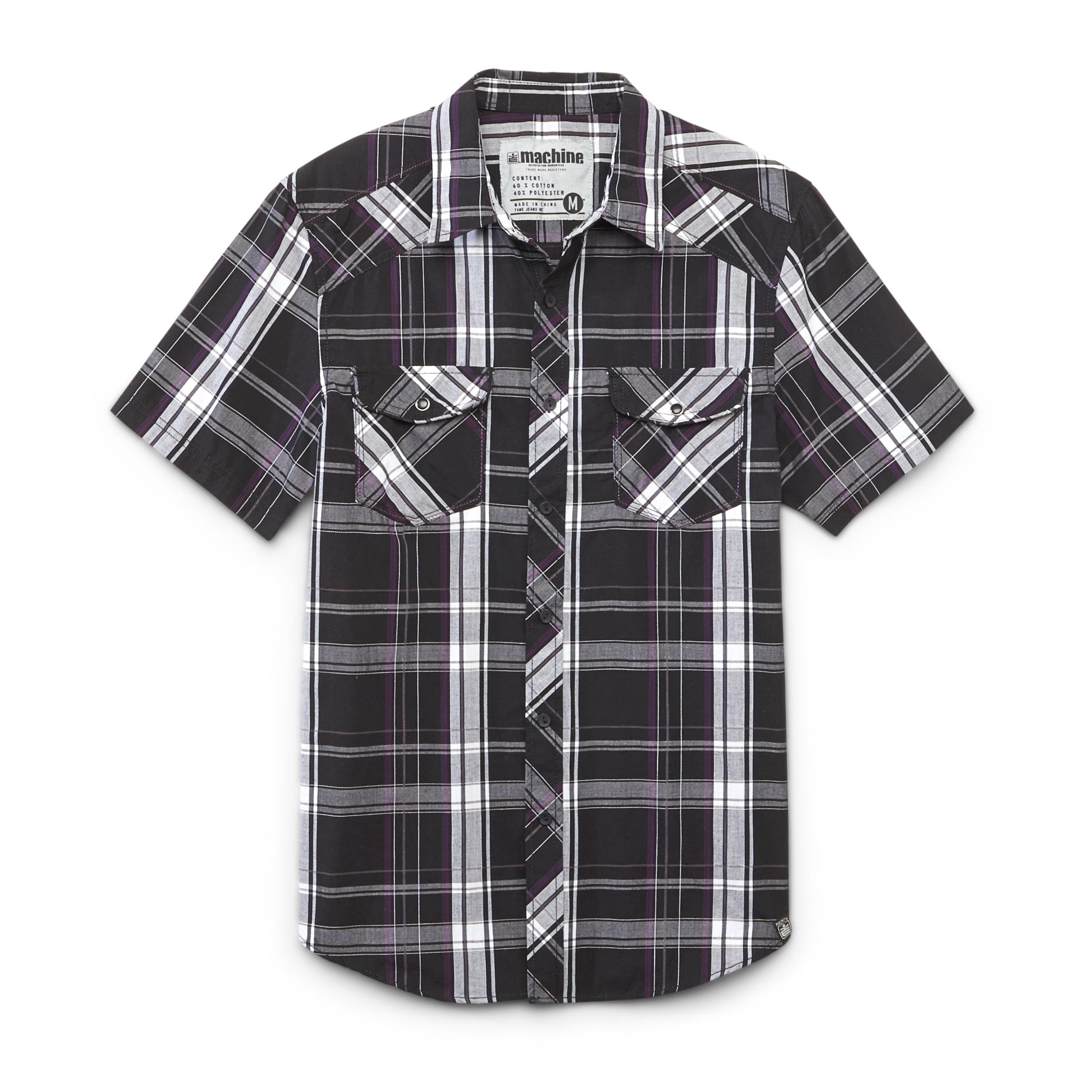 Point Zero Young Men's Woven Shirt - Plaid