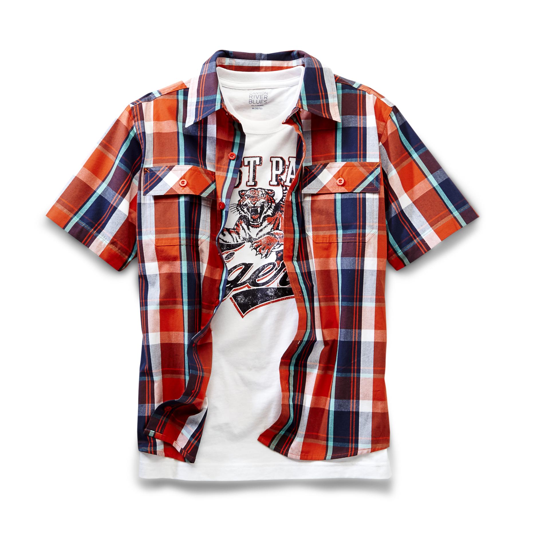 Canyon River Blues Boy's Plaid Shirt & T-Shirt