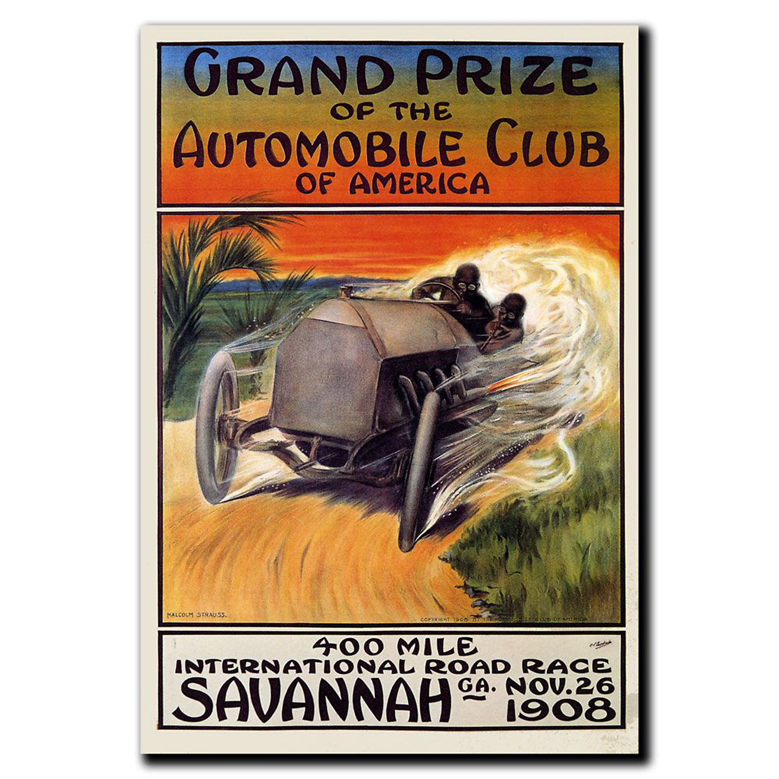 Trademark Global 35x47 inches "Grand Prize of the Automobile Club of America" by Malcolm A
