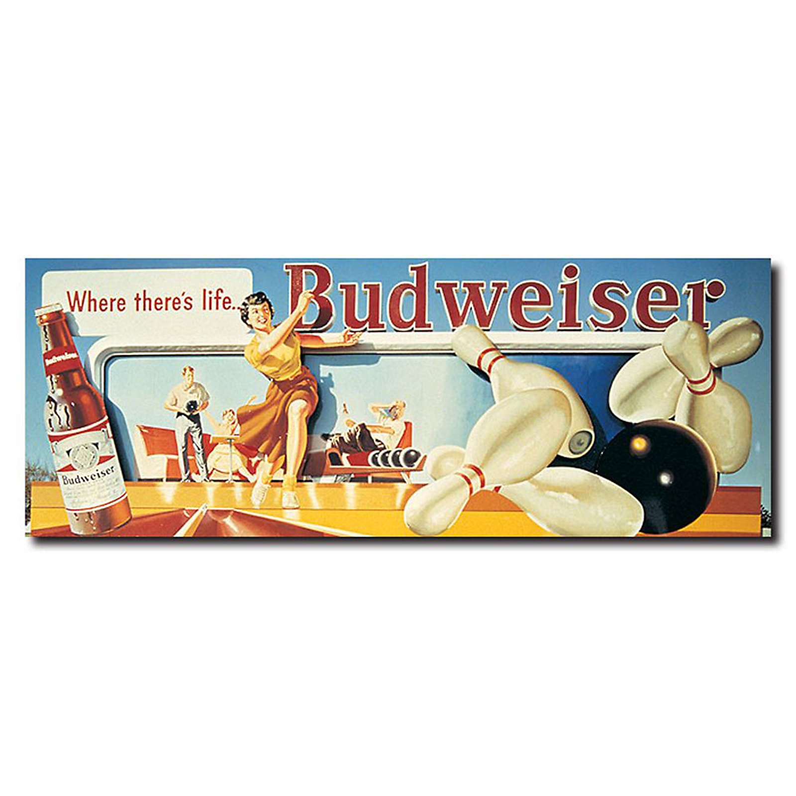 Trademark Global 14x30 inches "Budweiser Vintage Ad - Bowling Stretched"