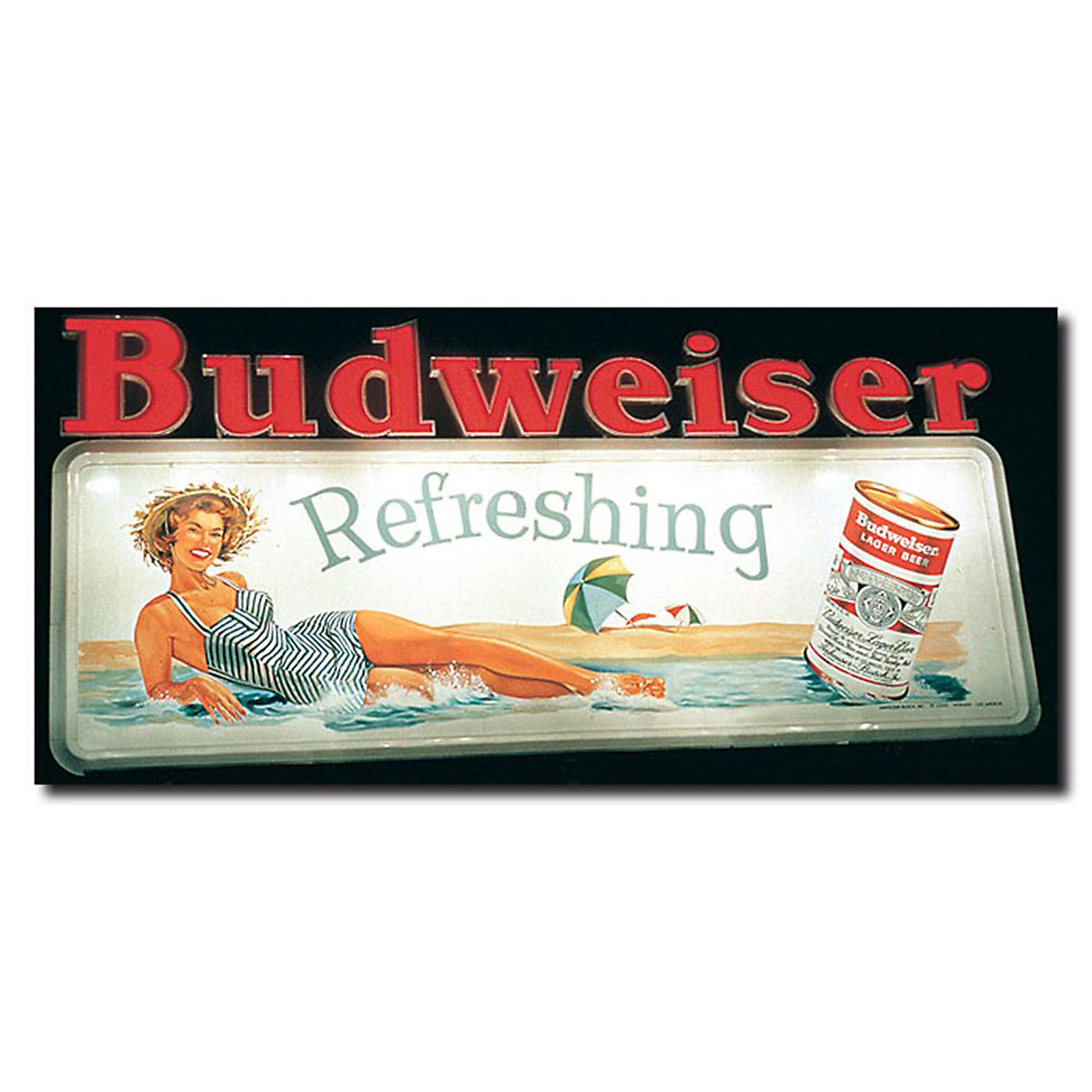 Trademark Global 14x30 inches "Budweiser Vintage Ad - Refreshing"