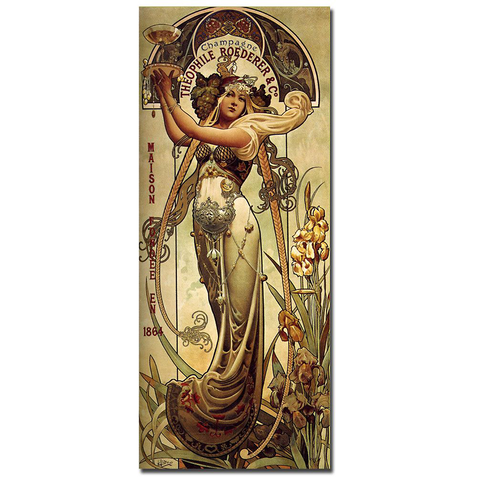 Trademark Global 14x32 inches "Champagne Theophile Roeder & Co" by Louis-Theophile Hingre