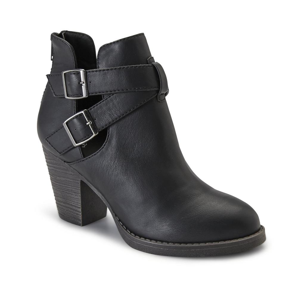 Route 66 Women's Black Erin Synthetic Leather Ankle Boot