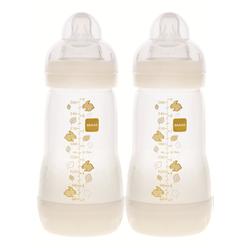MAM Easy Start Anti-Colic Bottle & 9 oz (2-Count) & Baby Essentials & Medium Flow Bottles with Silicone Nipple and Unisex Baby B