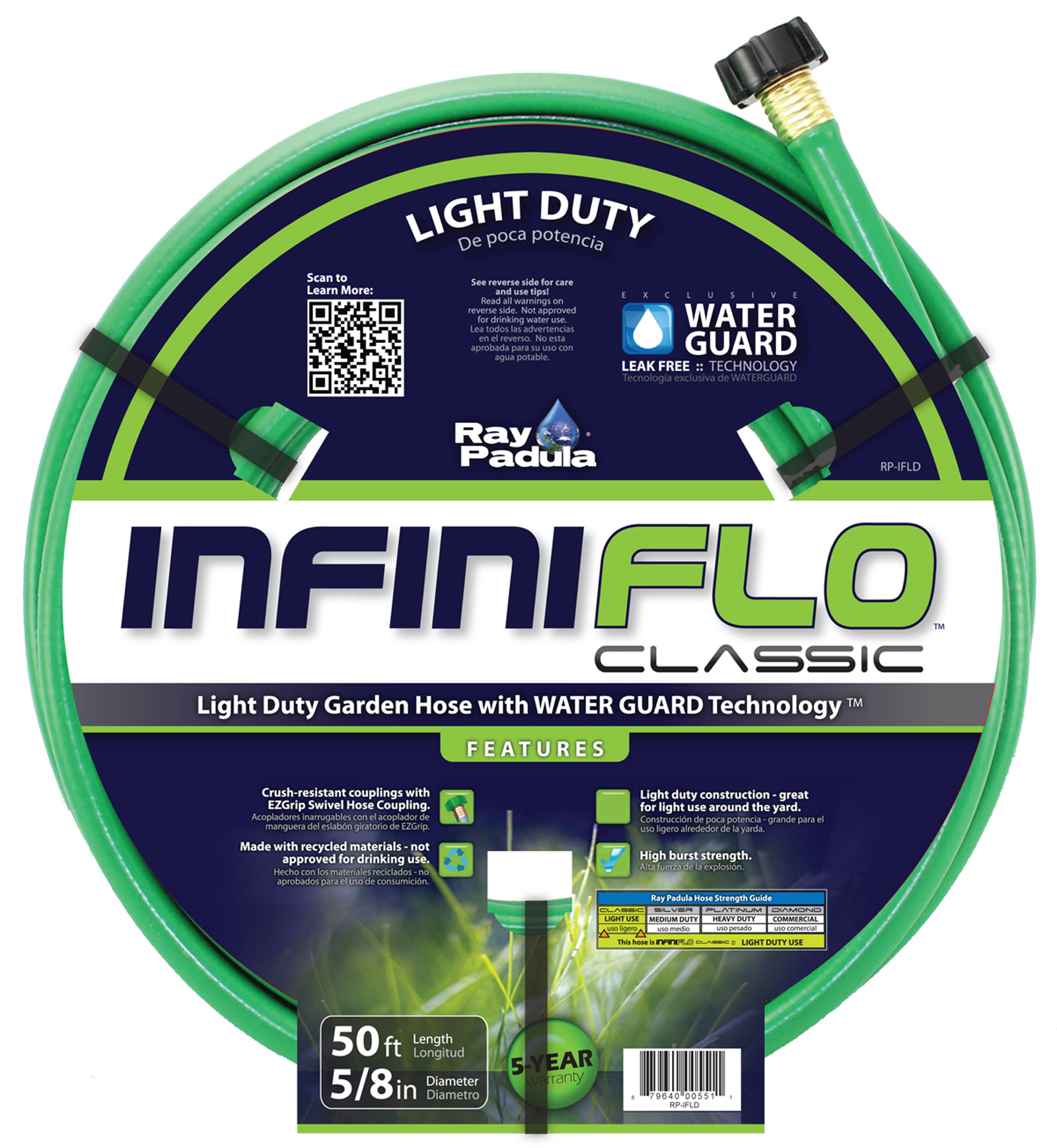 Ray Padula RP-IFLD InfiniFlo Classic Light Duty 5/8” x 50’ Garden Hose Ray Padula RP-IFLD InfiniFlo Classic Light Duty 5/8” x 50’ Garden Hose