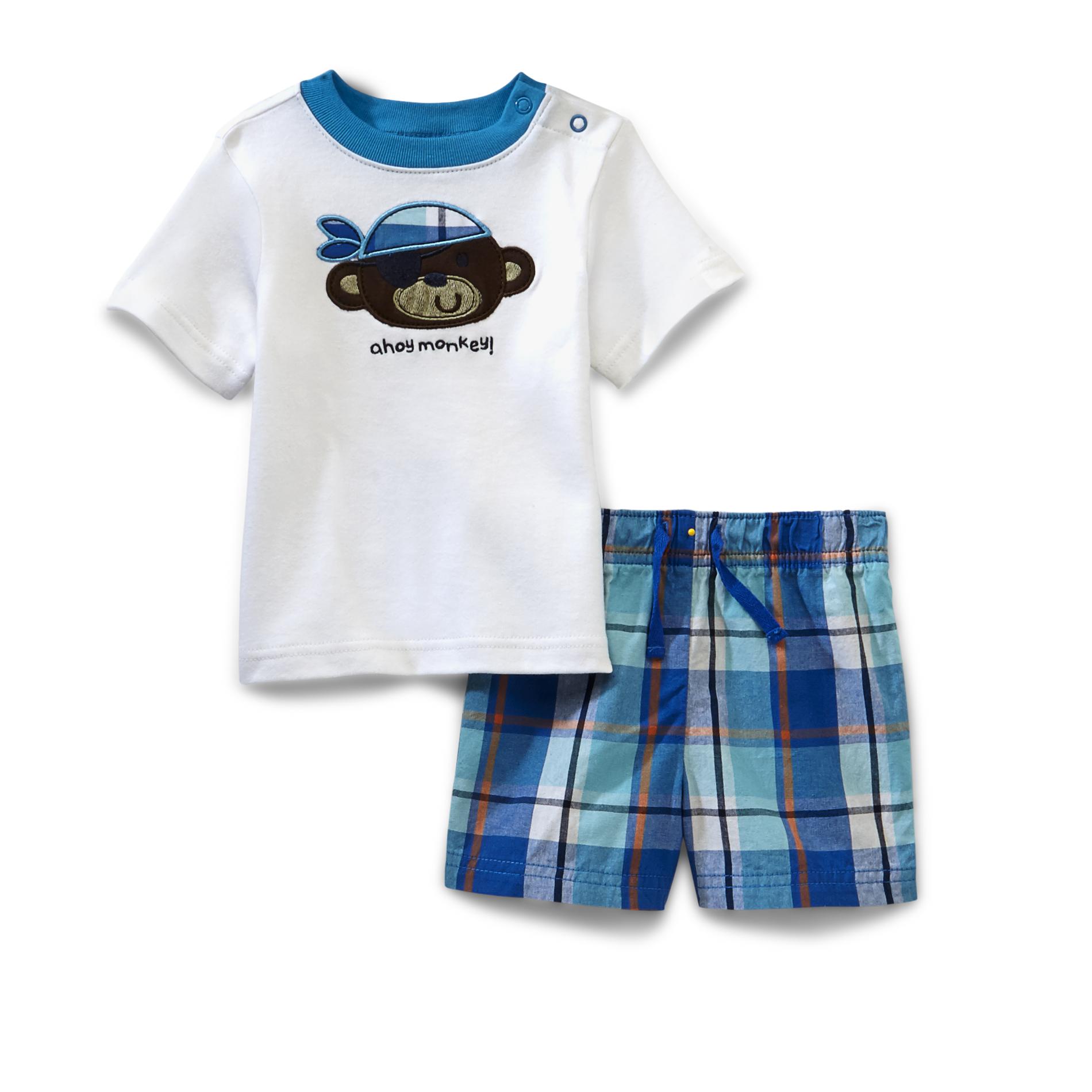 Small Wonders Newborn Boy's Shirt & Shorts - Ahoy Monkey