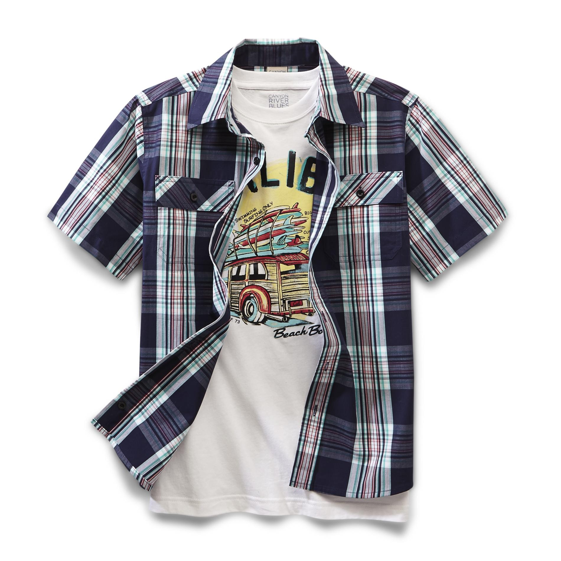 Canyon River Blues Boy's Woven Shirt & T-Shirt - Turntable Battle