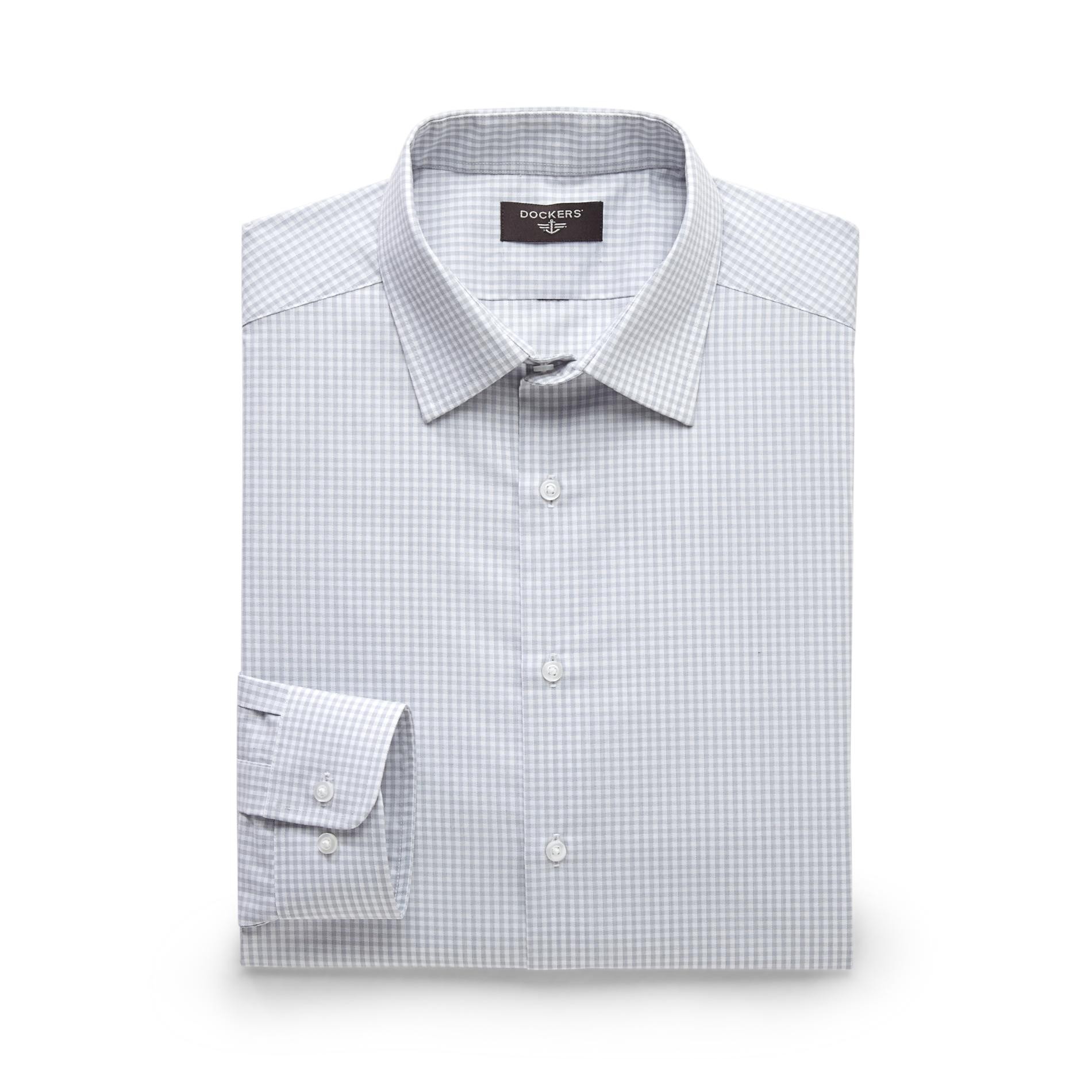 Dockers Men's Long-Sleeve Fitted Dress Shirt - Checkered
