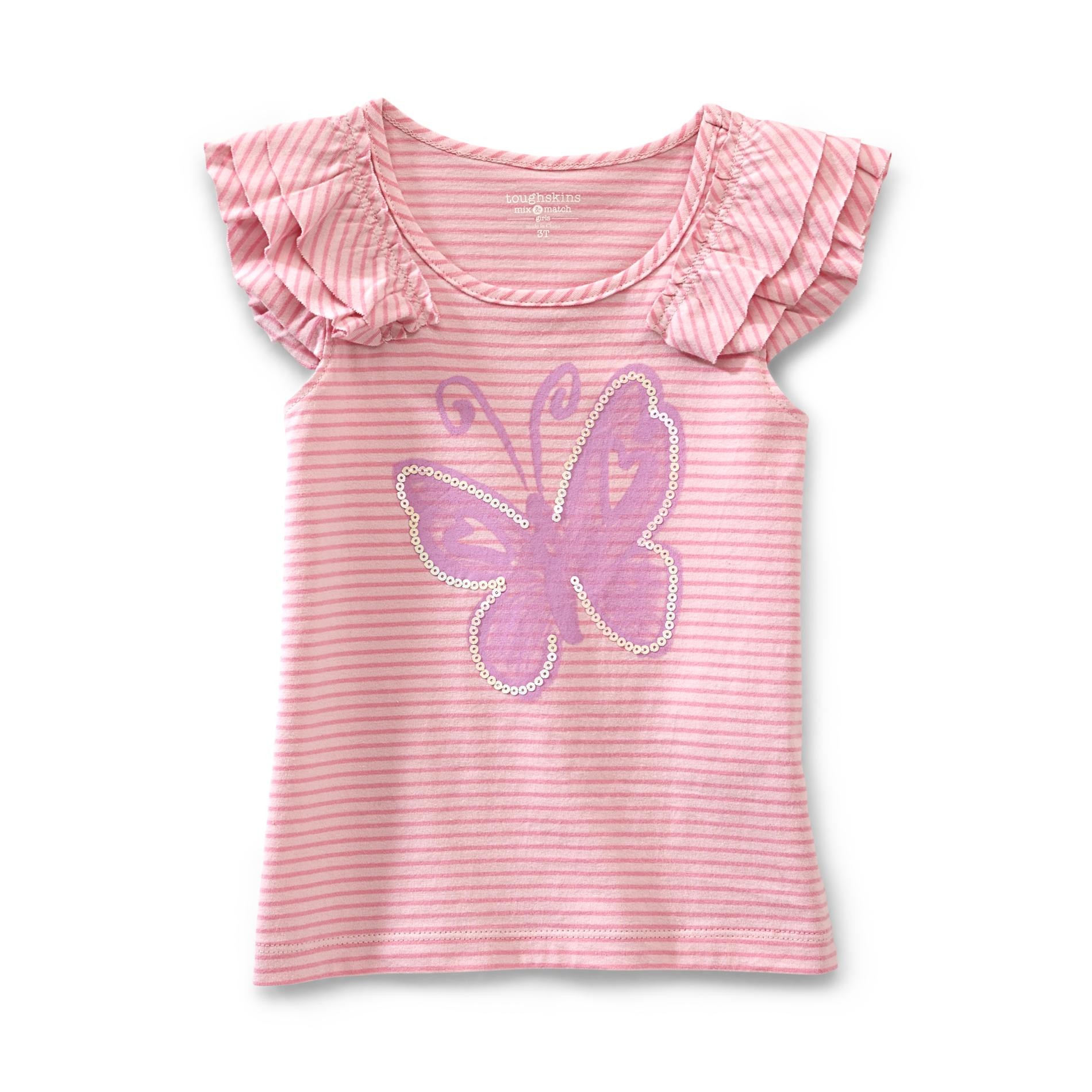 Toughskins Girl's Cap Sleeve Graphic Top - Butterfly