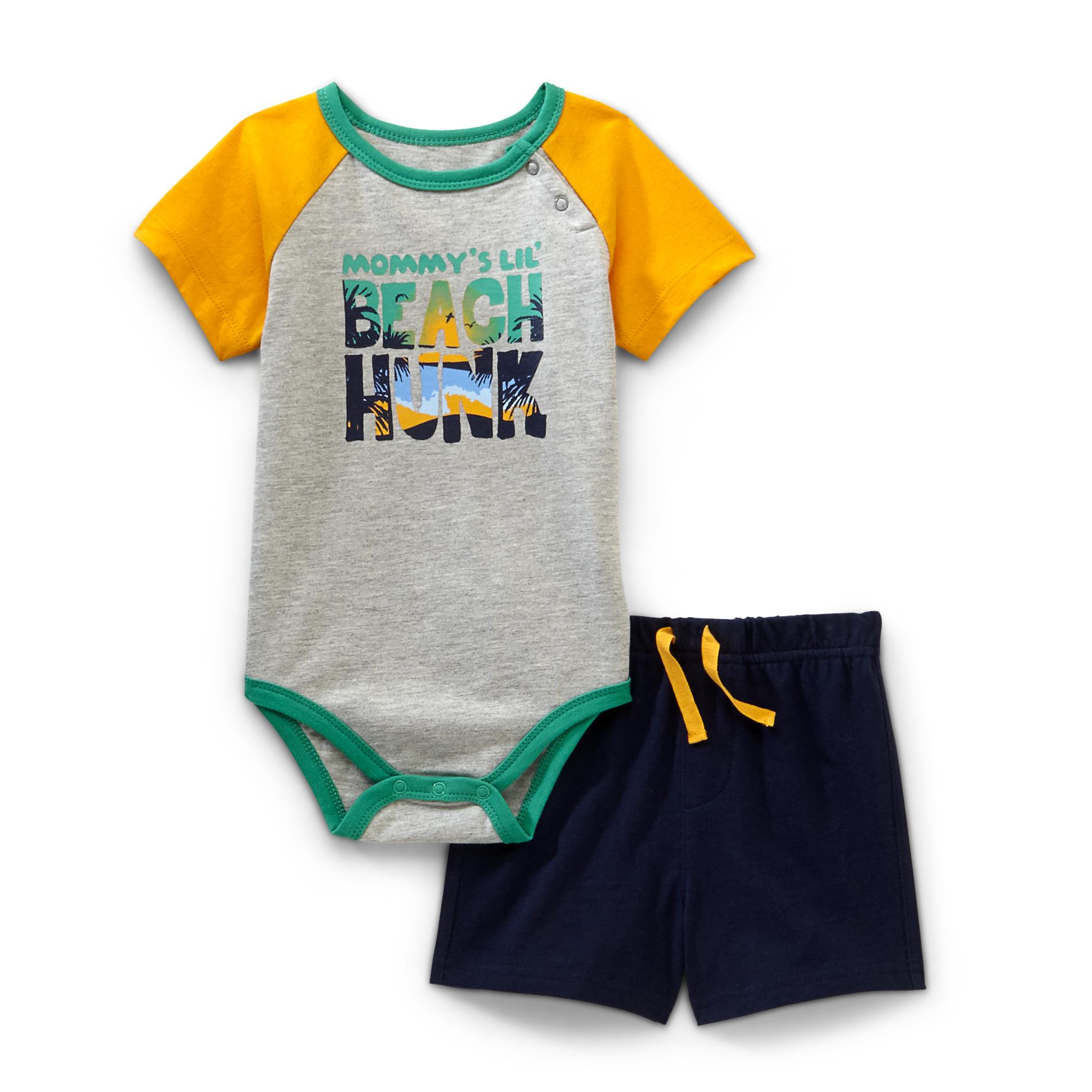 Small Wonders Newborn Boy's Bodysuit & Shorts - Tropical Beach