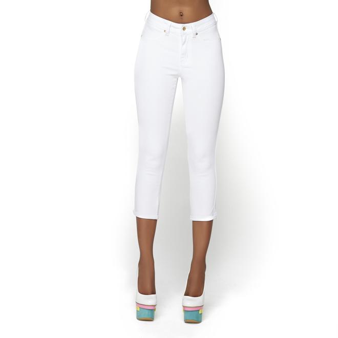 Nicki Minaj Women's MidRise Cropped Jeans White