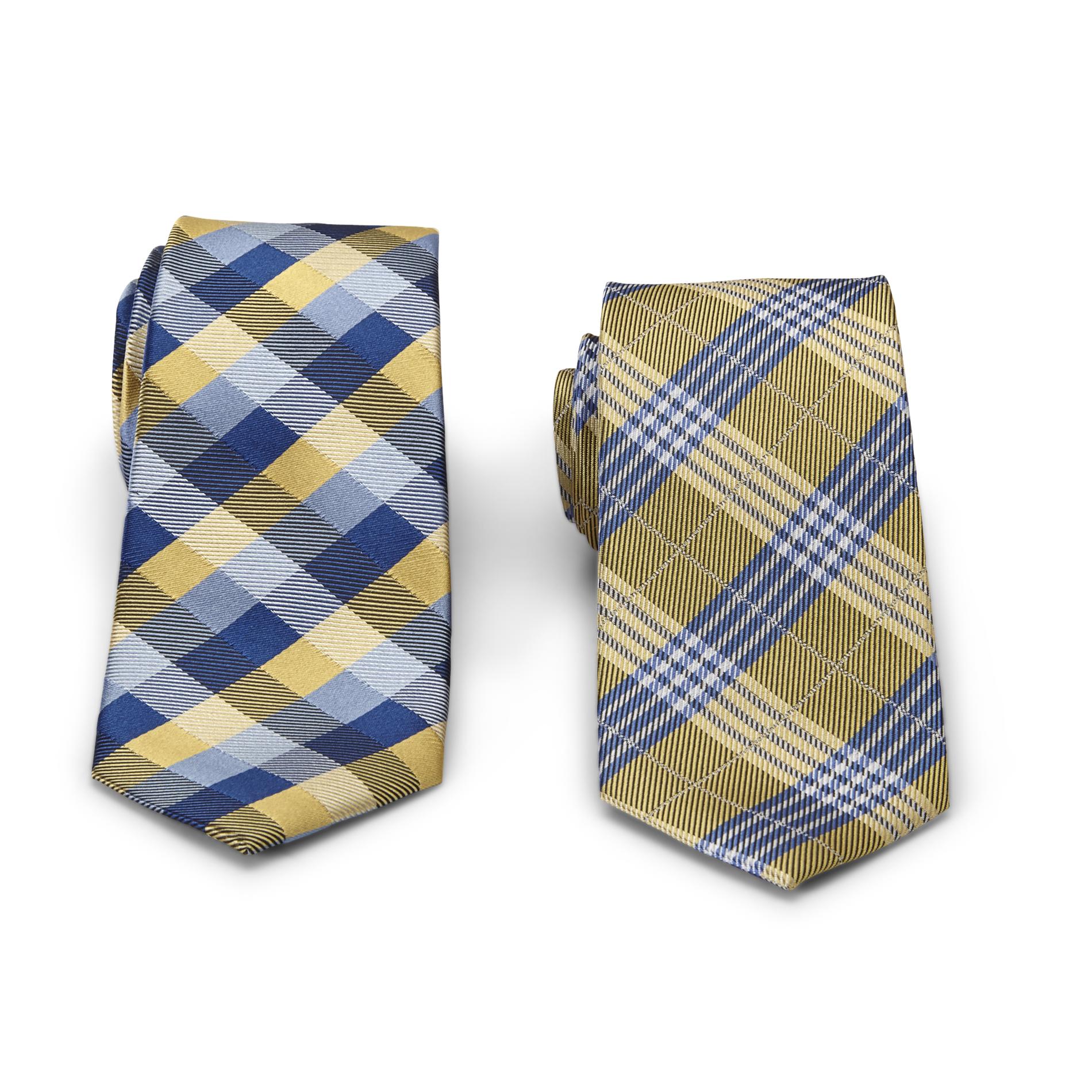 Dockers Men's 2-Pack Neckties - Checked & Glen Plaid