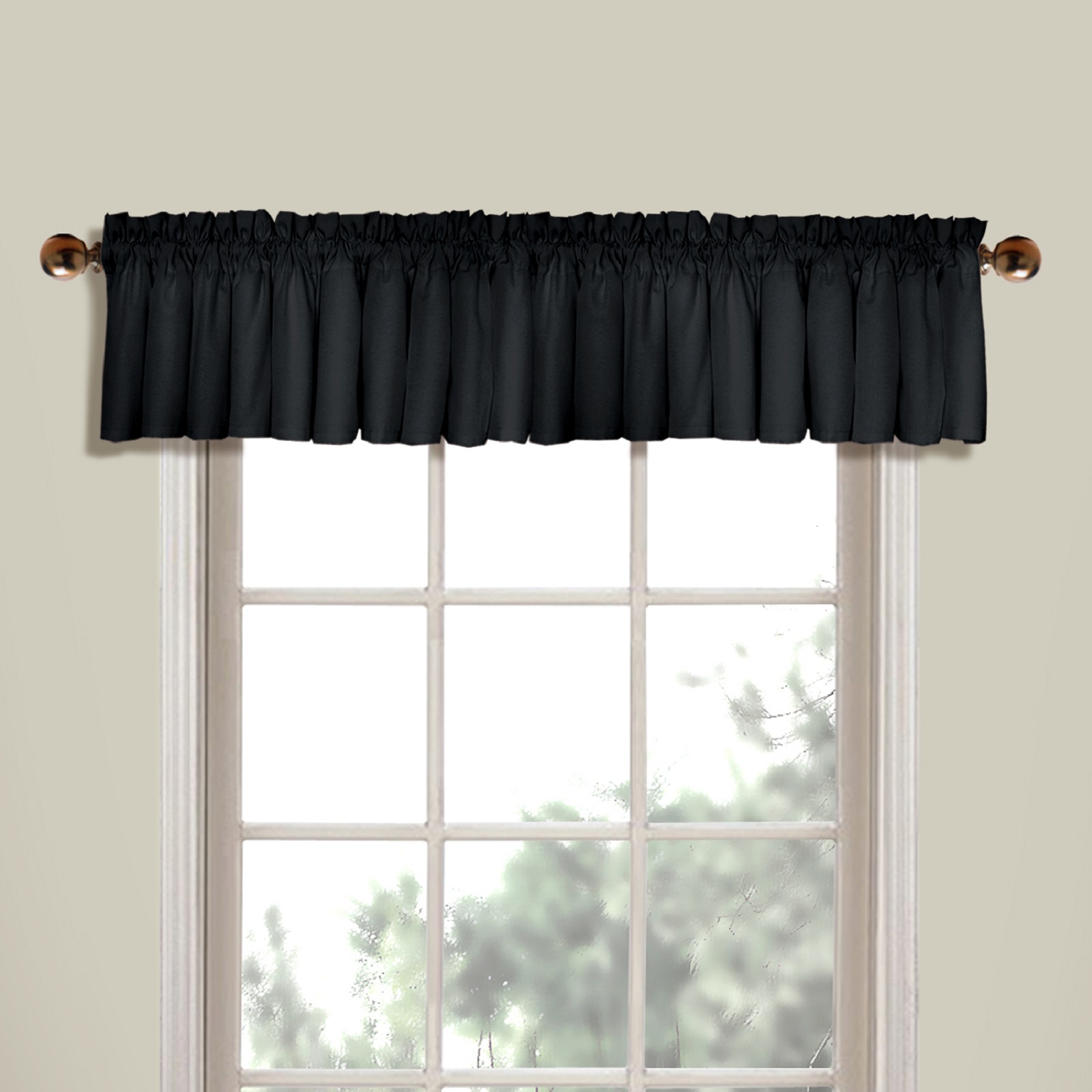 United Curtain Company Westwood 56" x 16" valance available in black, navy, burgundy and natural
