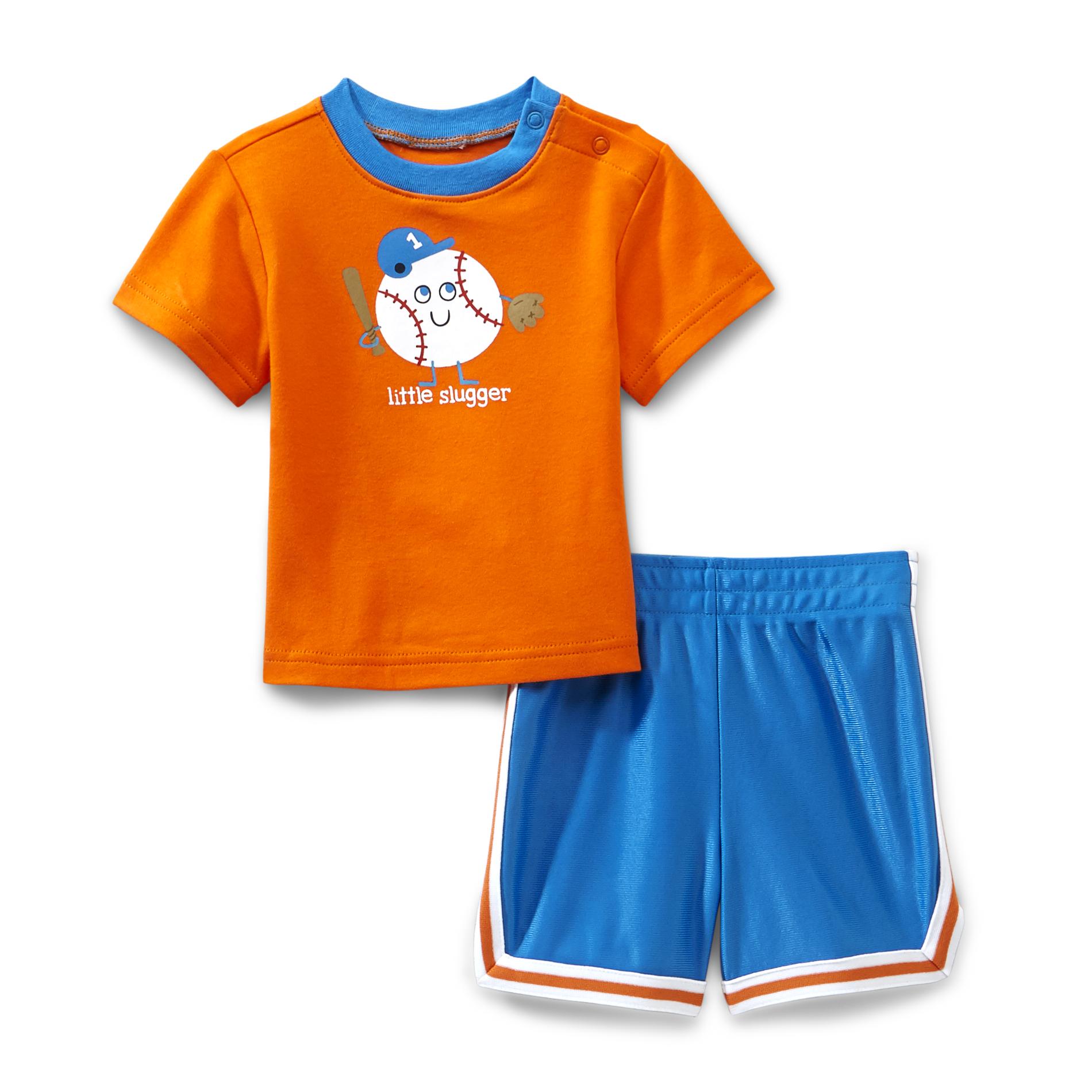 Small Wonders Newborn Boy's Shirt & Shorts - Little Slugger