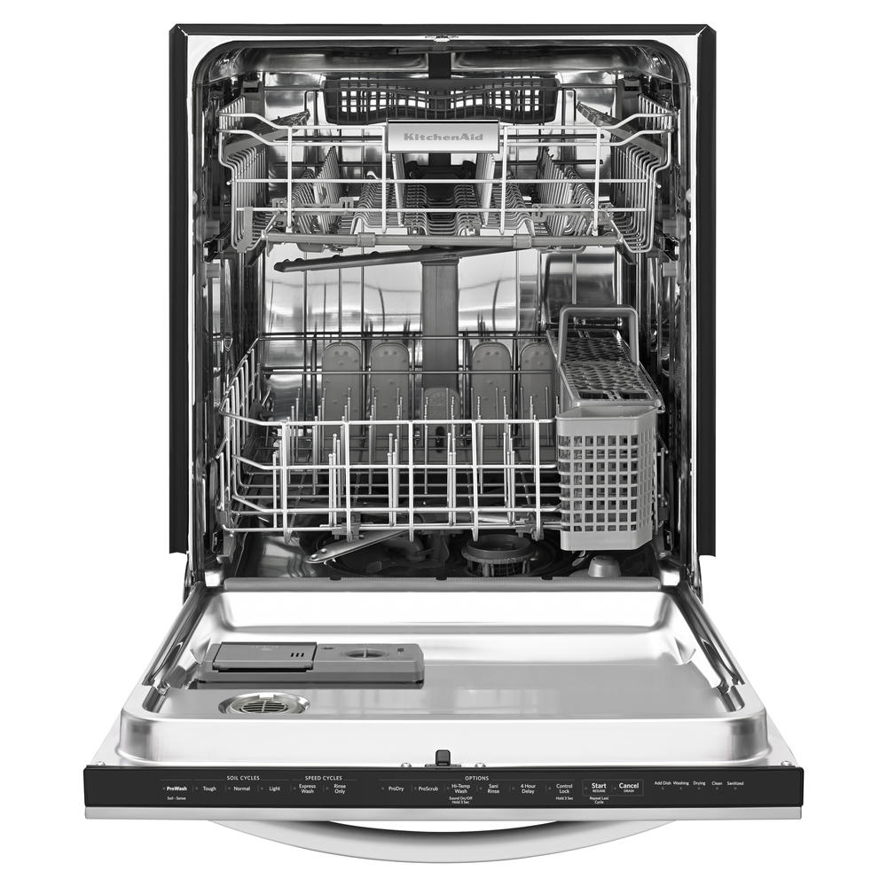 KitchenAid KDTE404DBL 24-in. Built-in Dishwasher w/ ProScrub&reg; Trio Option and Concealed Controls - Black