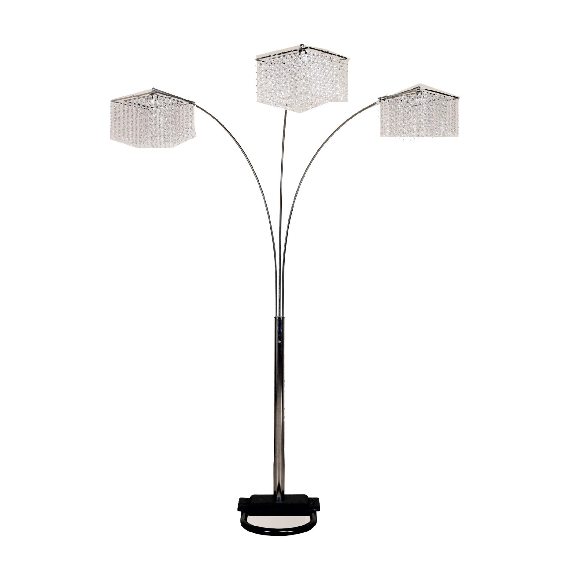 Ore International 84H 3 CRYSTAL INSPIRATIONAL ARCH FLOOR LAMP