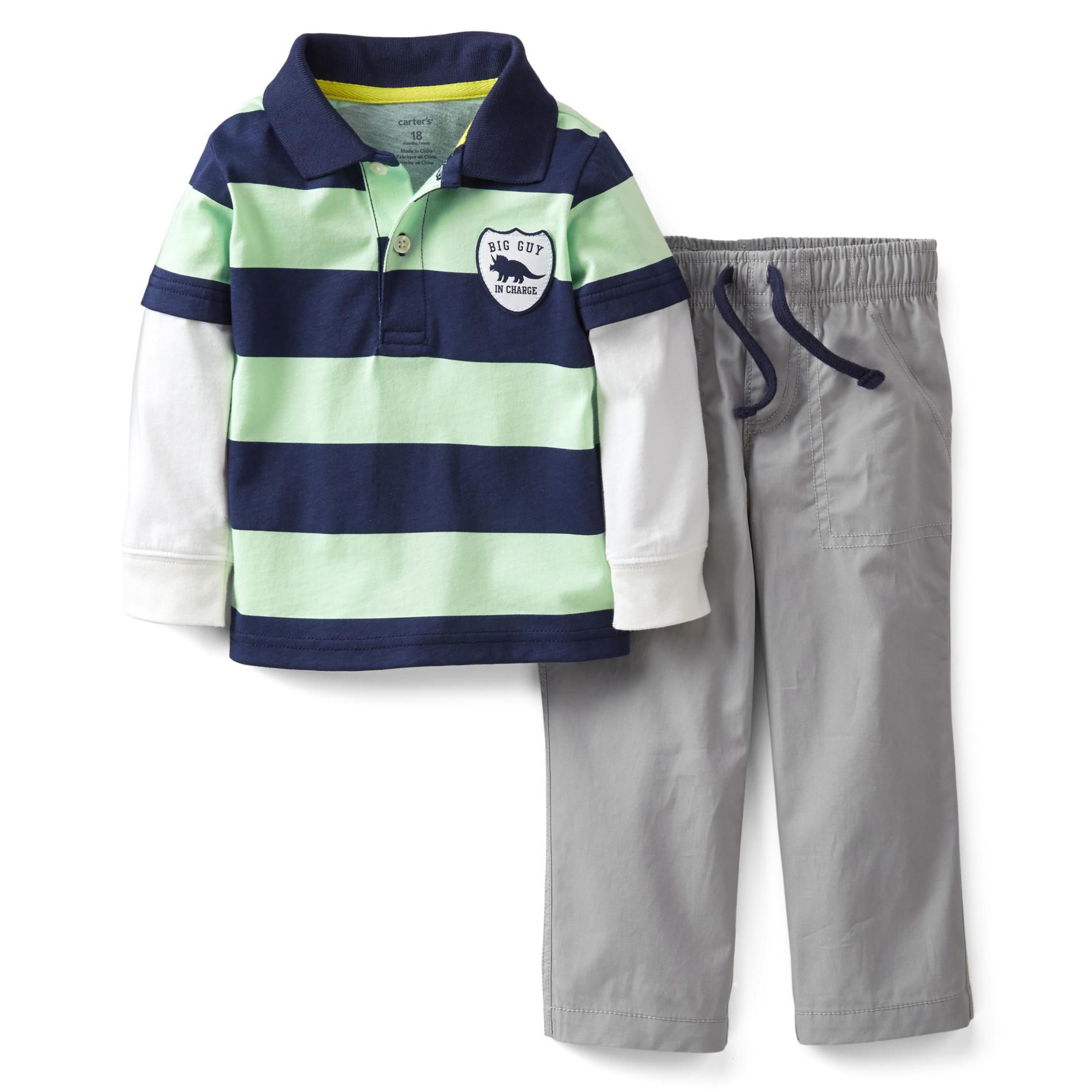 Carter's Newborn & Infant Boy's Layered-Look Polo Shirt & Pants - Big Guy