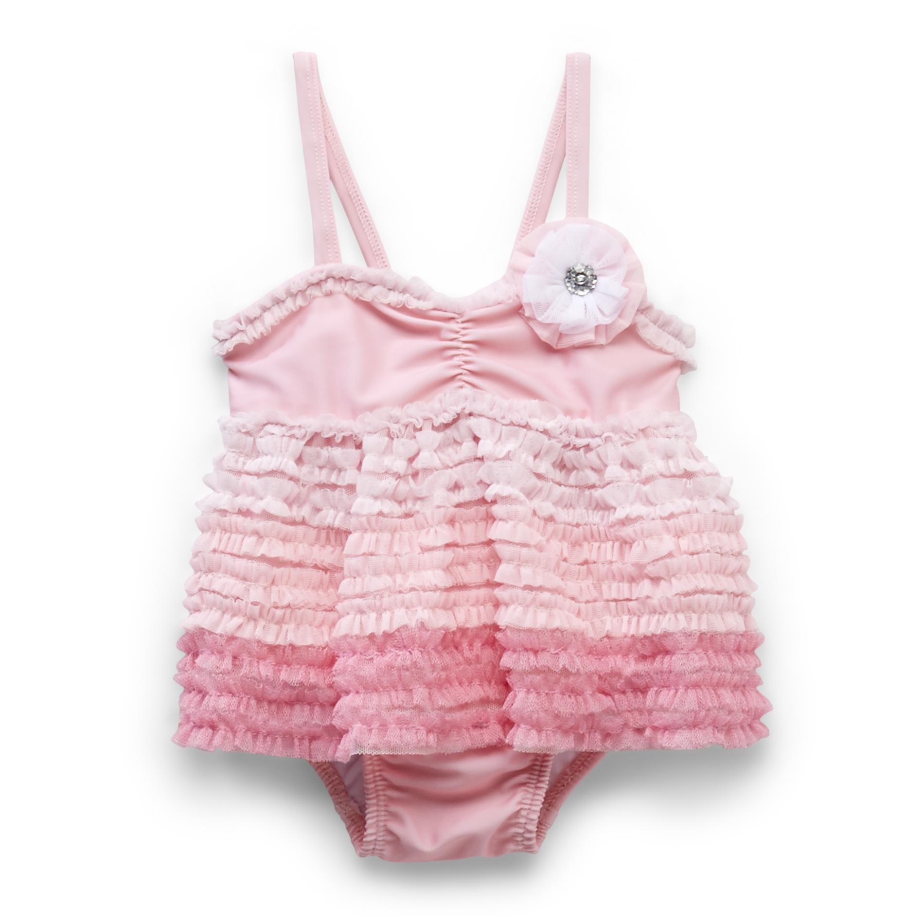 Small Wonders Newborn Girl's Ruffle Skirted Swimsuit