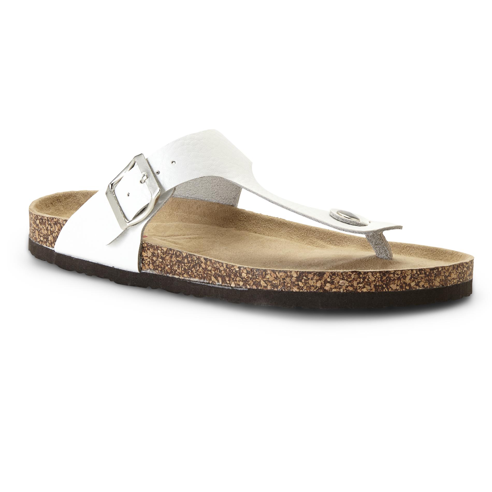 Bongo Women's Robin White Leather Thong Sandal