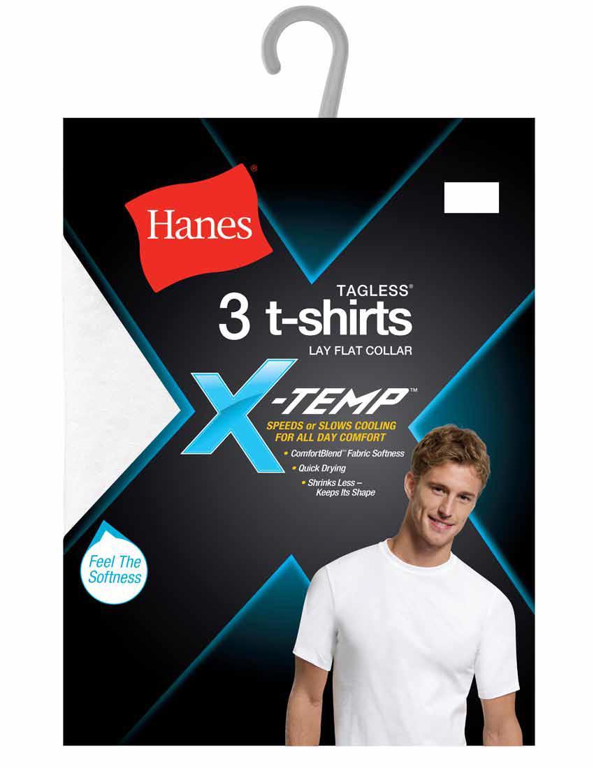 Hanes Men's 3-Pack X-Temp Tagless T-Shirts - Crew Neck